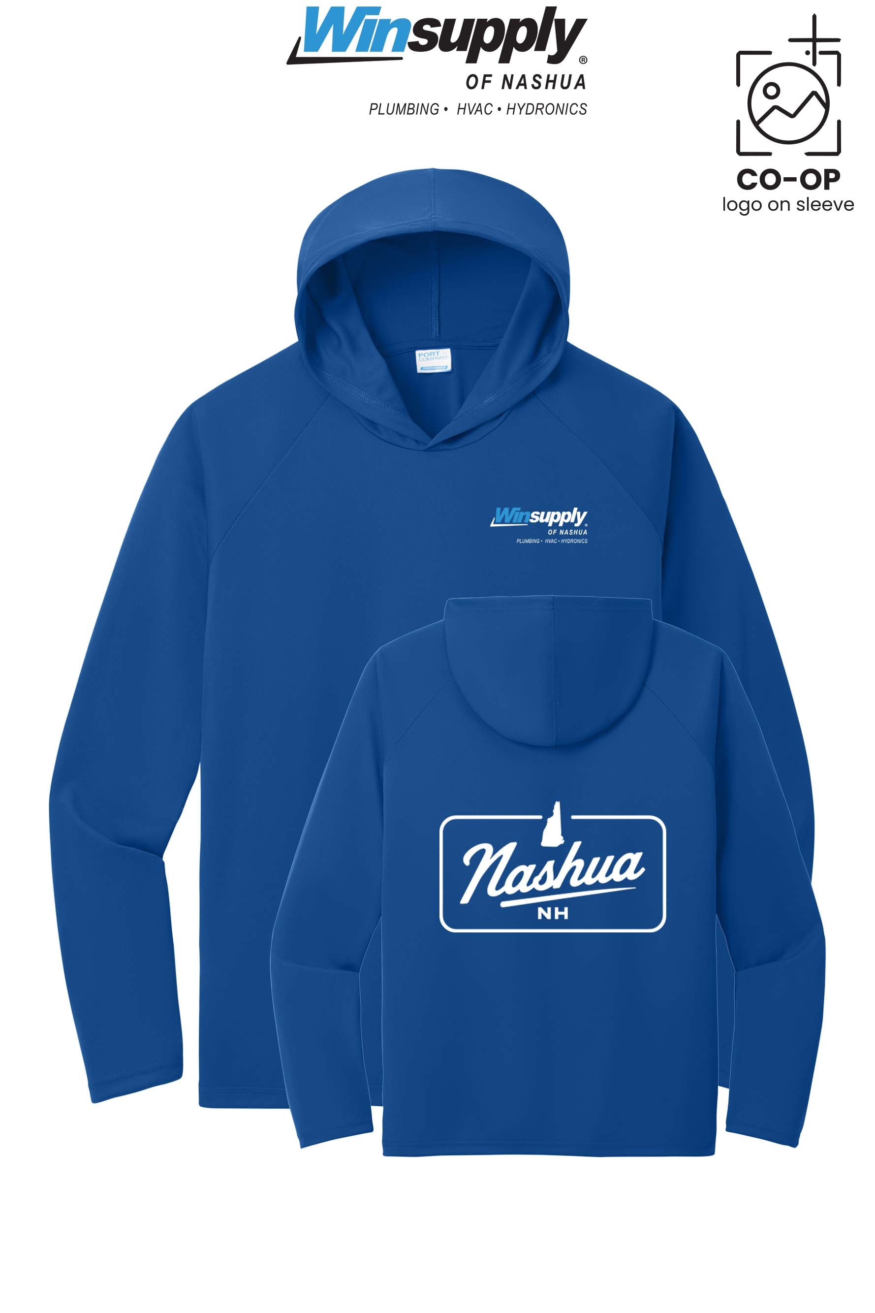 Port & Co™ Performance Pullover Hooded UPF50 Tee - Winsupply of Nashua