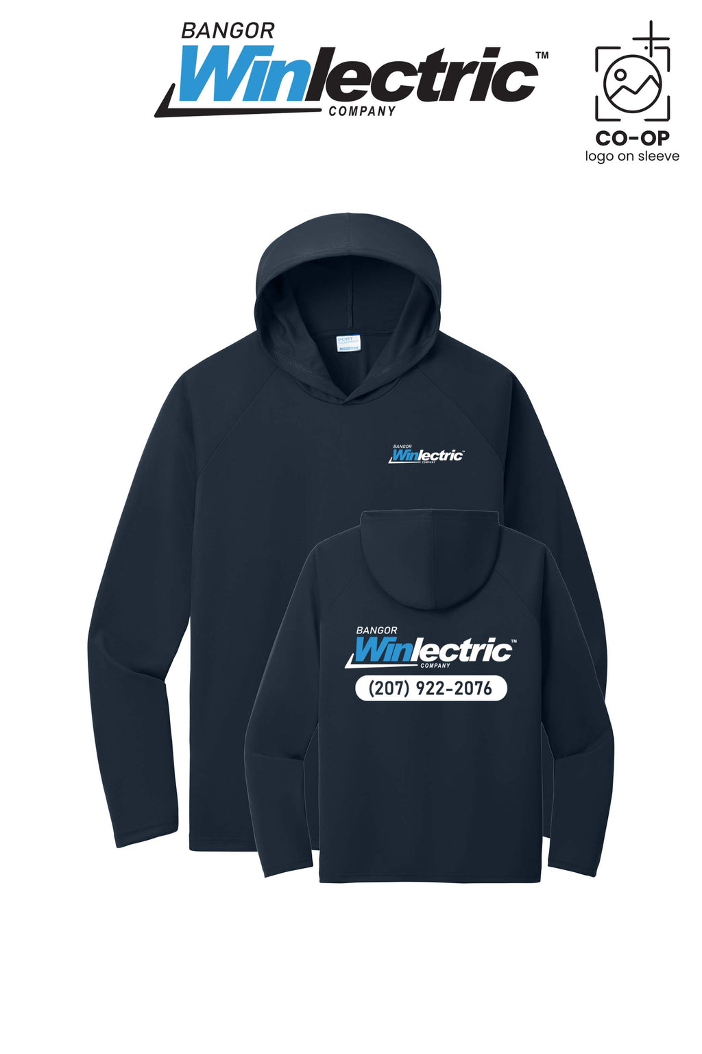 Port & Co™ Performance Pullover Hooded UPF50 Tee - Winlectric Bangor