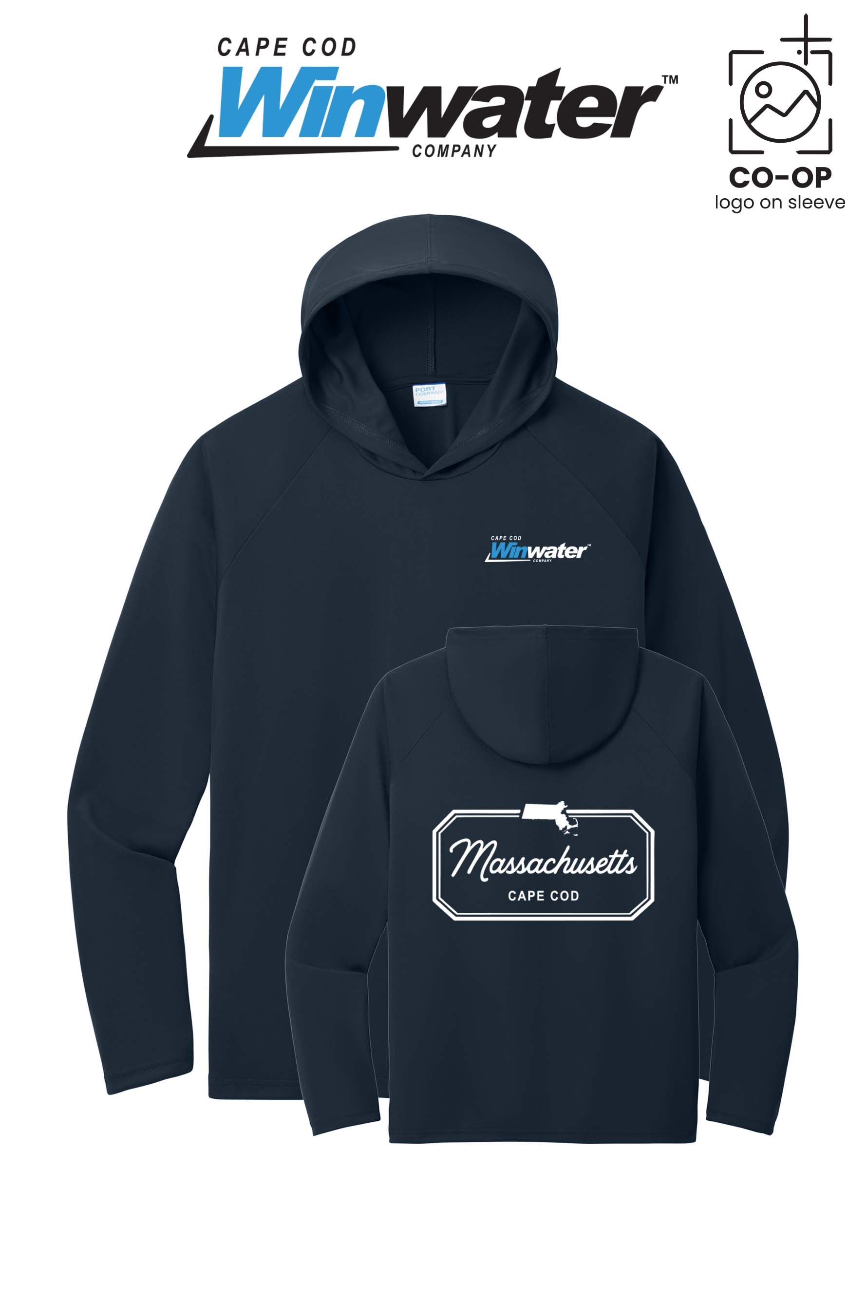 Port & Co™ Performance Pullover Hooded UPF50 Tee - Winwater Cape Cod