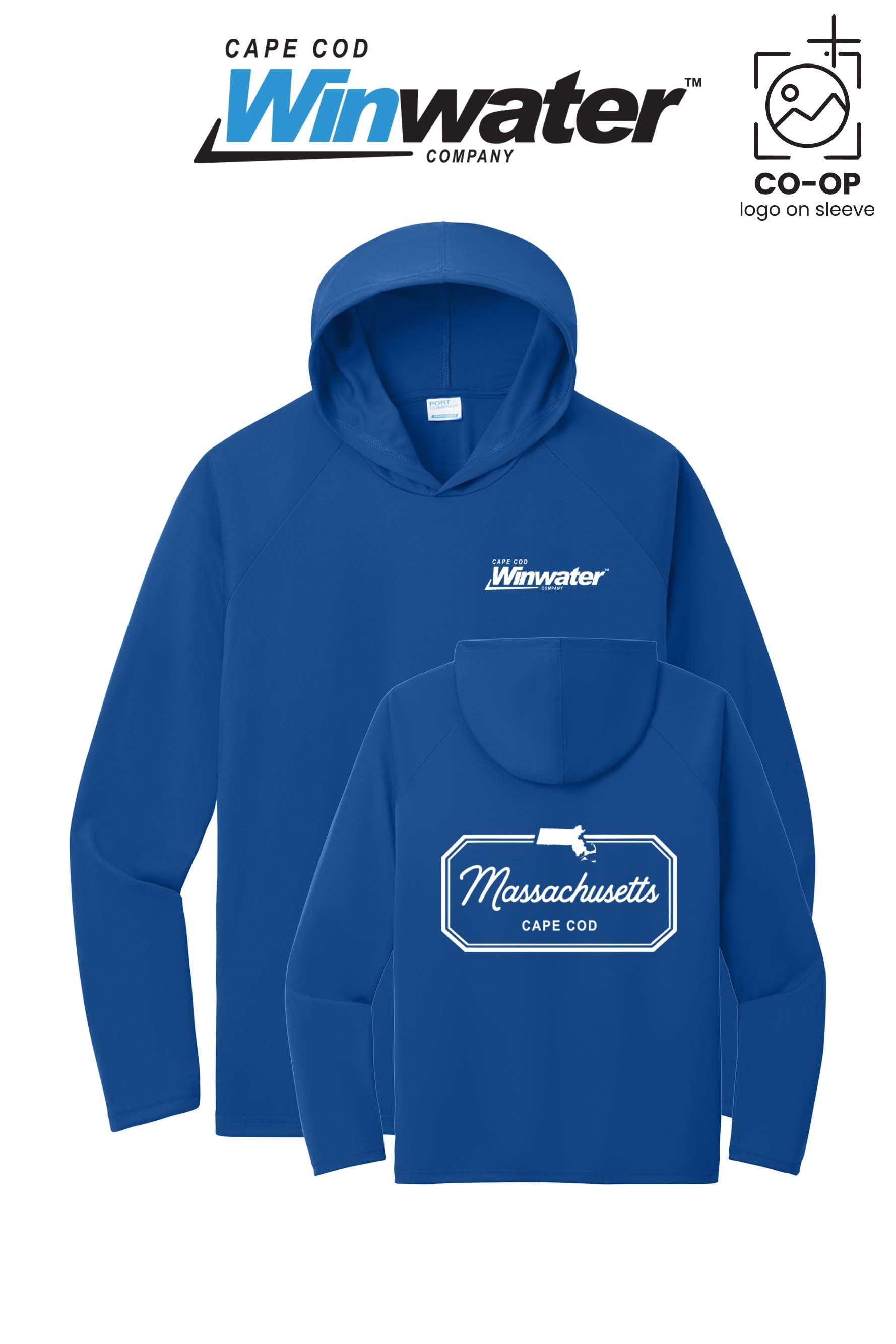 Port & Co™ Performance Pullover Hooded UPF50 Tee - Winwater Cape Cod