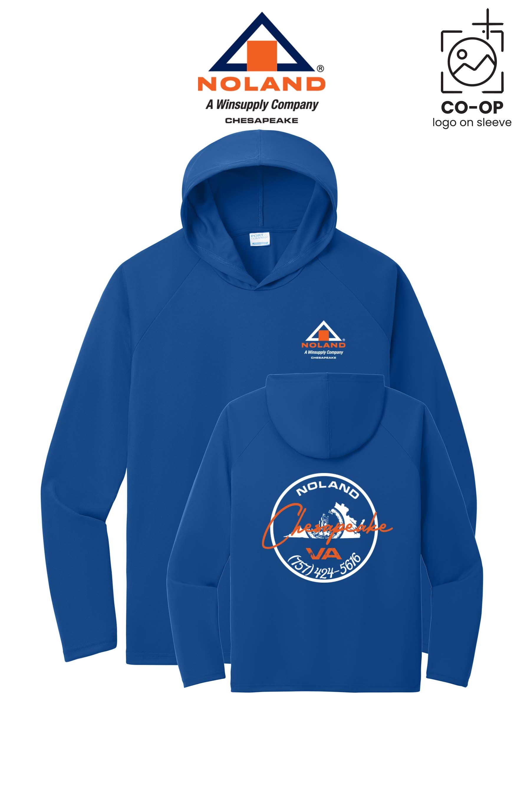 Port & Co™ Performance Pullover Hooded UPF50 Tee - Noland Company Chesapeake