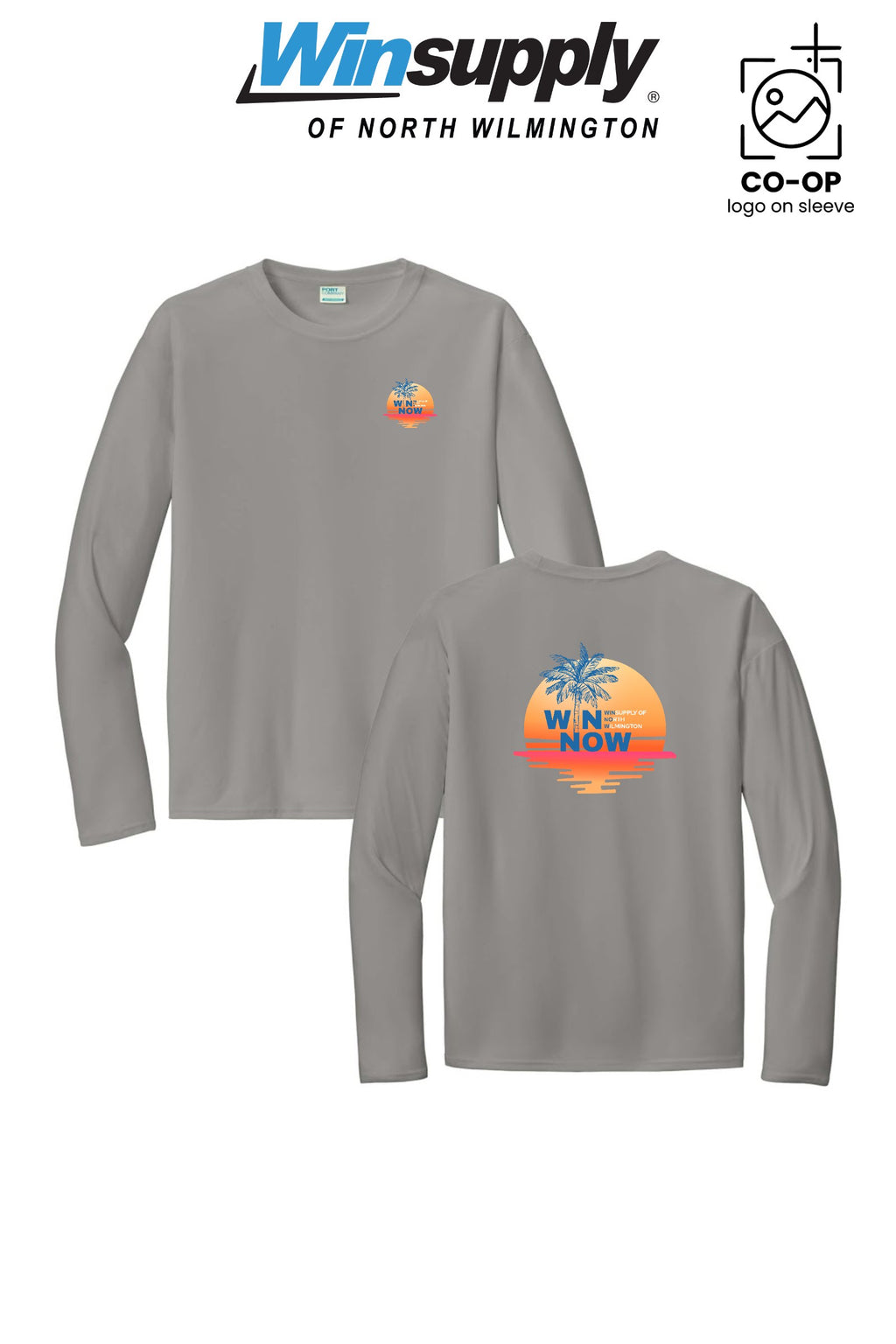 "WIN NOW" Port & Co™ Performance UPF 50 Long Sleeve - Winsupply N Wilmington NC