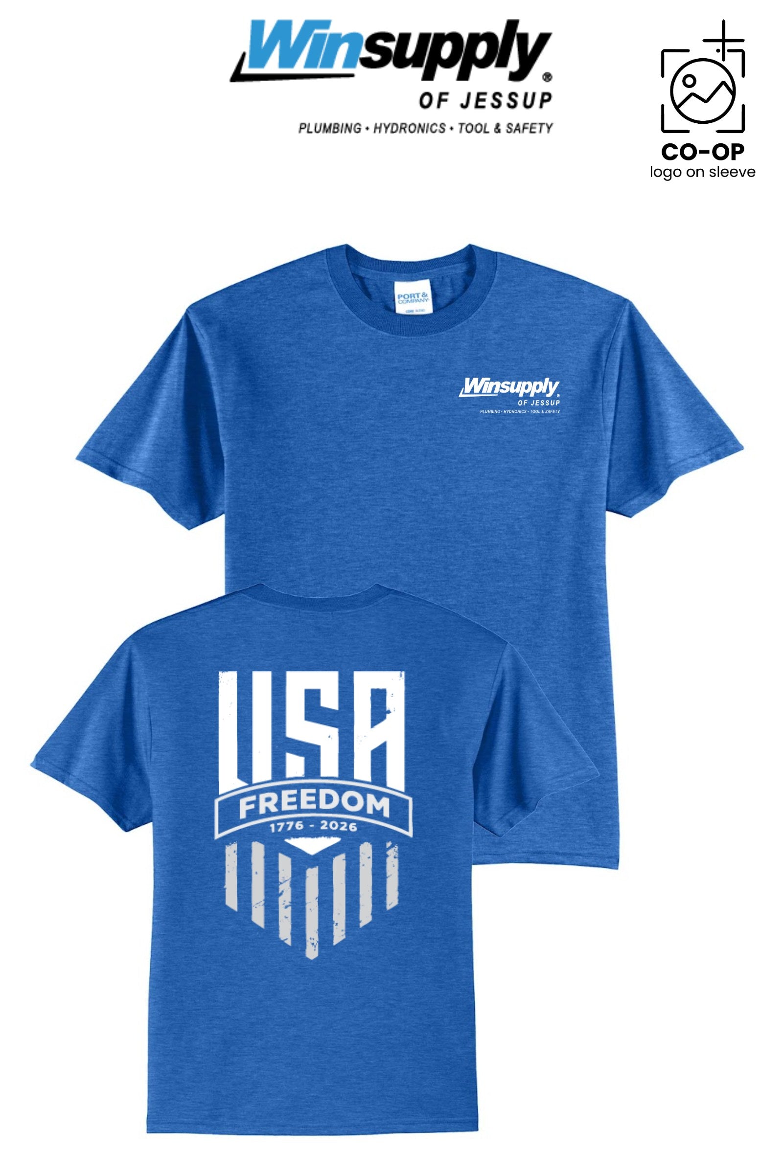 America 250 Port & Co Core Blend Tee - USA - Winsupply of Jessup