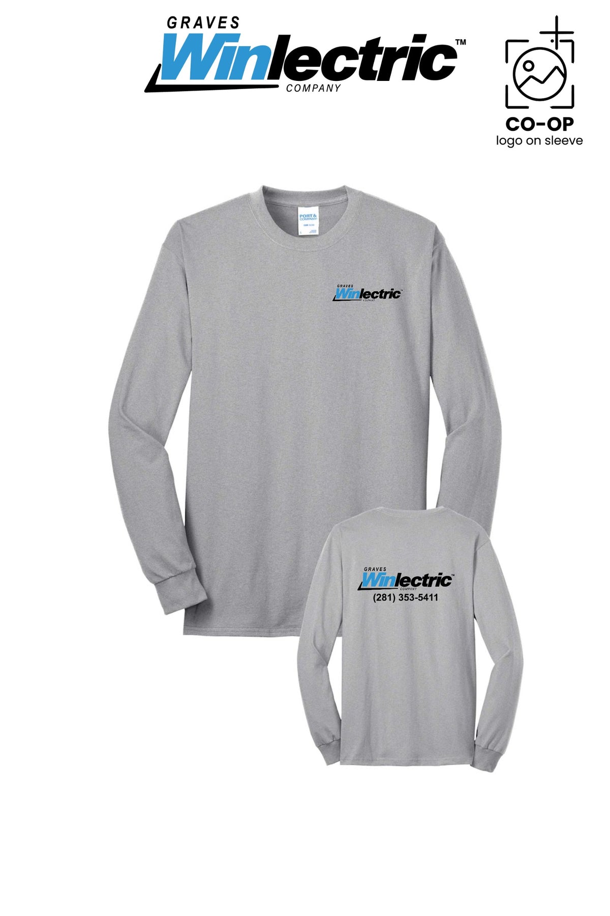 Port & Co™ Long Sleeve Core Blend Tee - Graves Winlectric