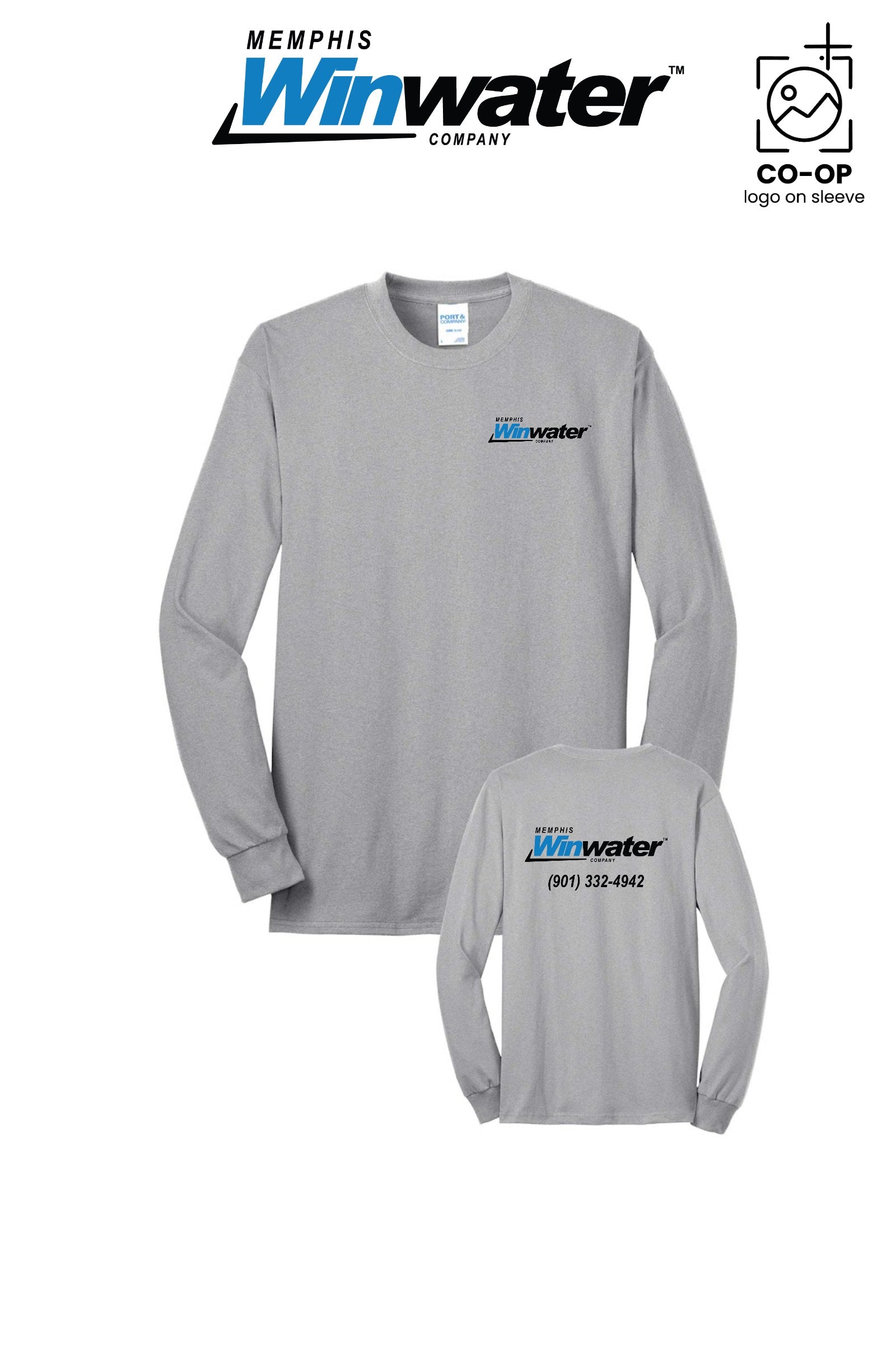 Port & Co™ Long Sleeve Core Blend Tee - Memphis Winwater