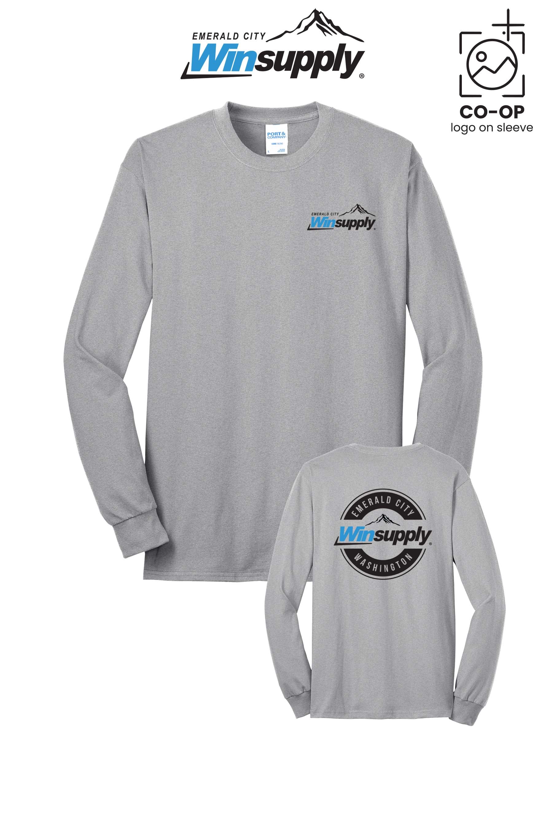 Port & Co™ Long Sleeve Core Blend Tee - Winsupply Emerald City