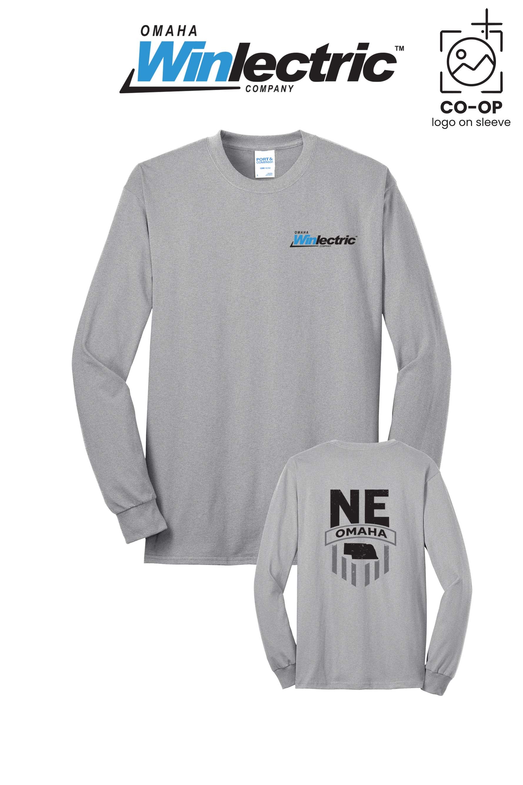Port & Co™ Long Sleeve Core Blend Tee - Omaha Winlectric