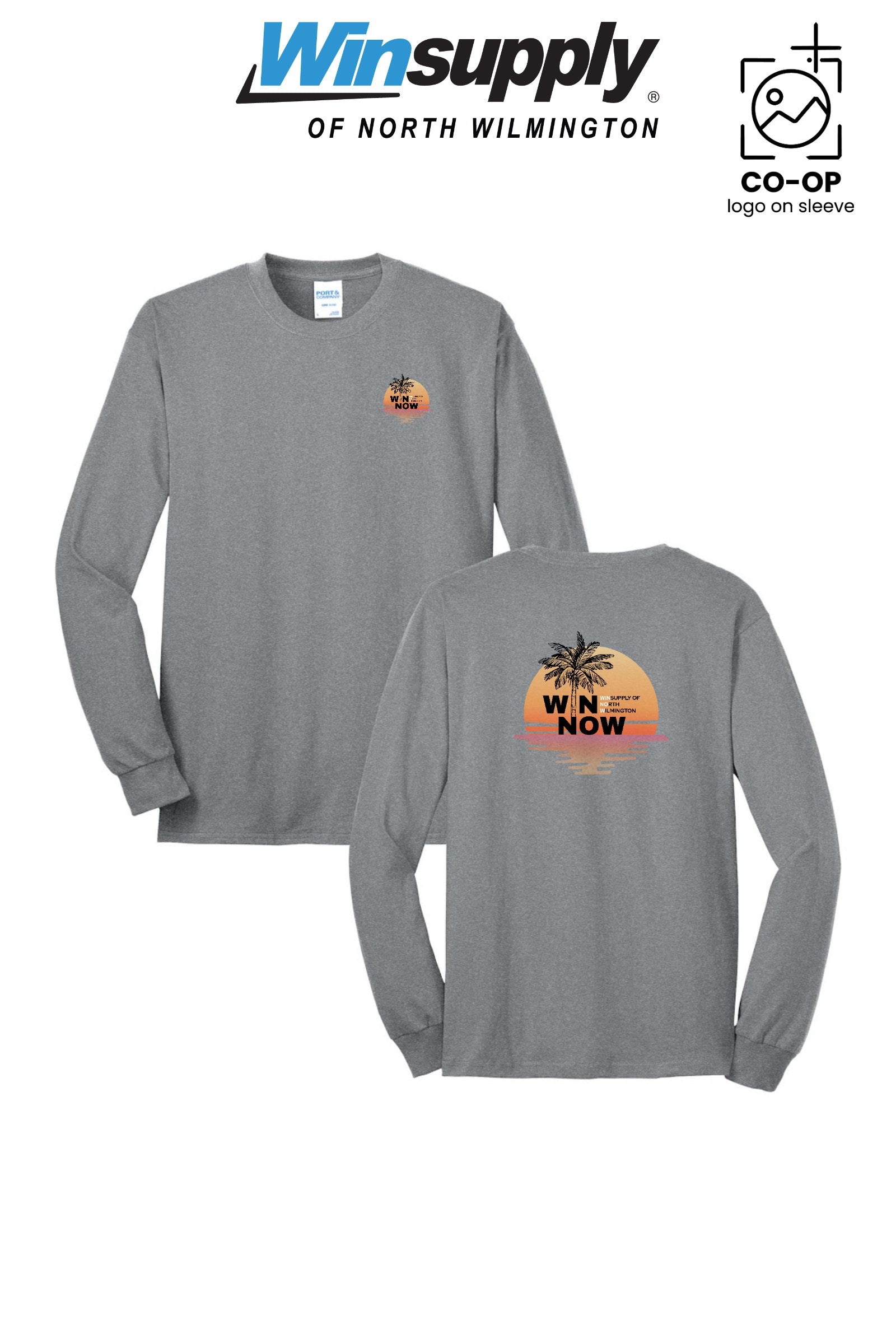 "WIN NOW" Port & Co™ Long Sleeve Core Blend Tee - Winsupply N Wilmington NC