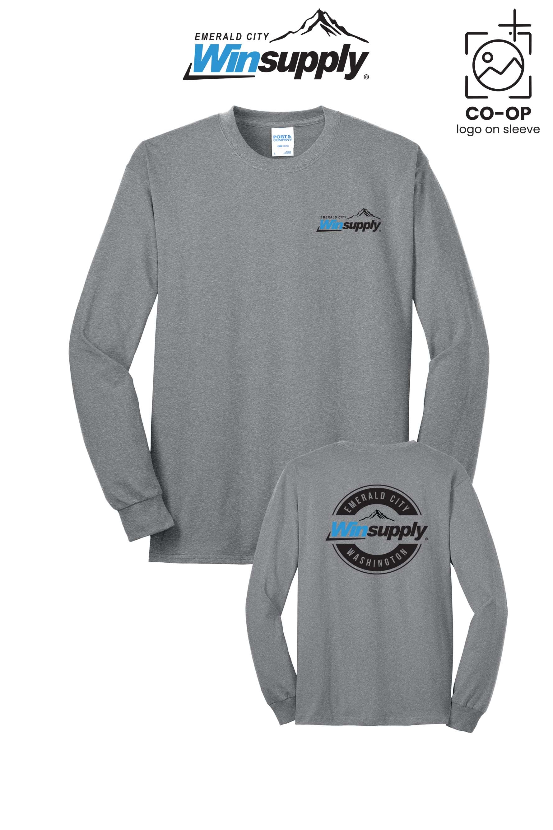Port & Co™ Long Sleeve Core Blend Tee - Winsupply Emerald City