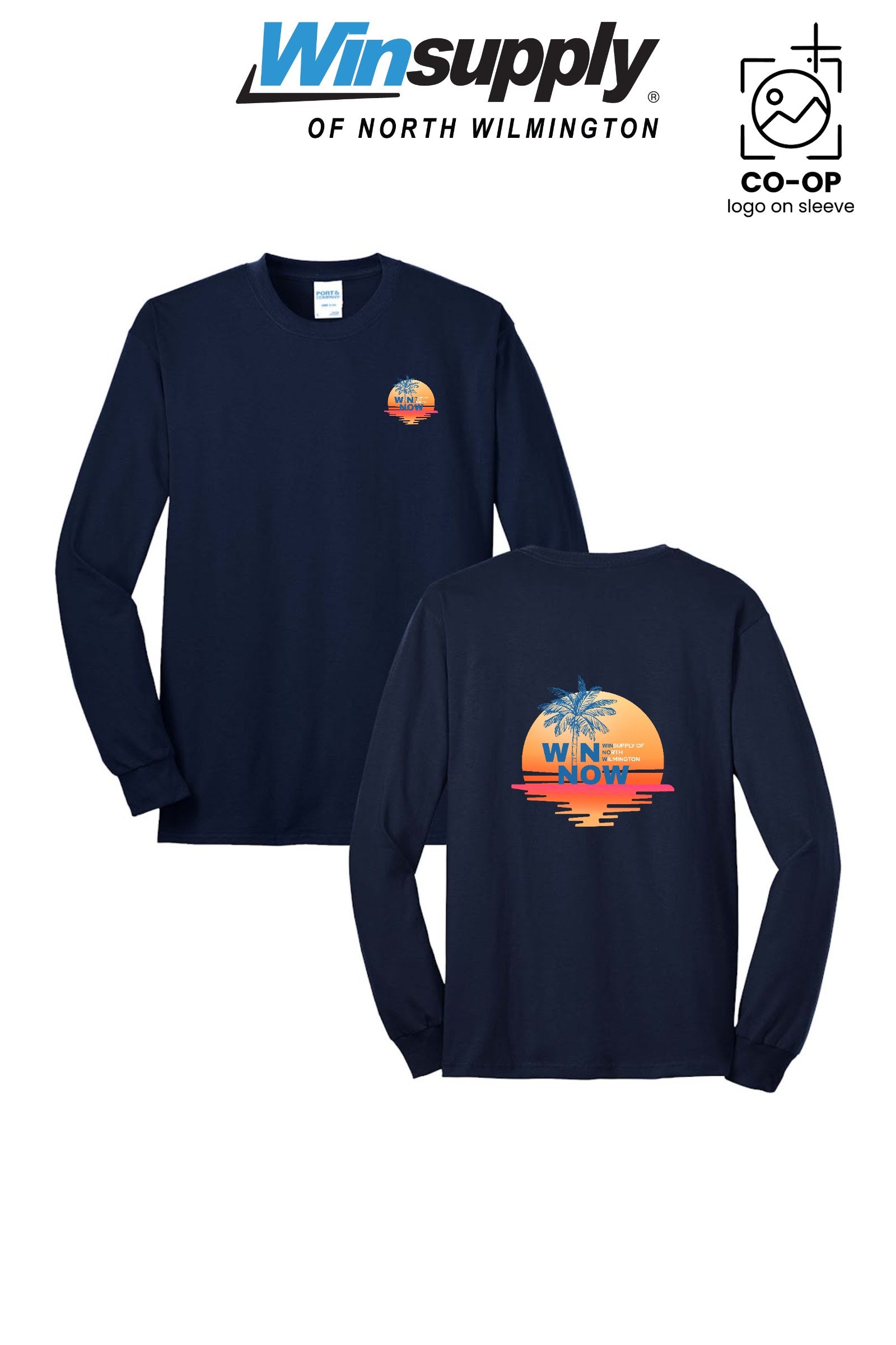 "WIN NOW" Port & Co™ Long Sleeve Core Blend Tee - Winsupply N Wilmington NC
