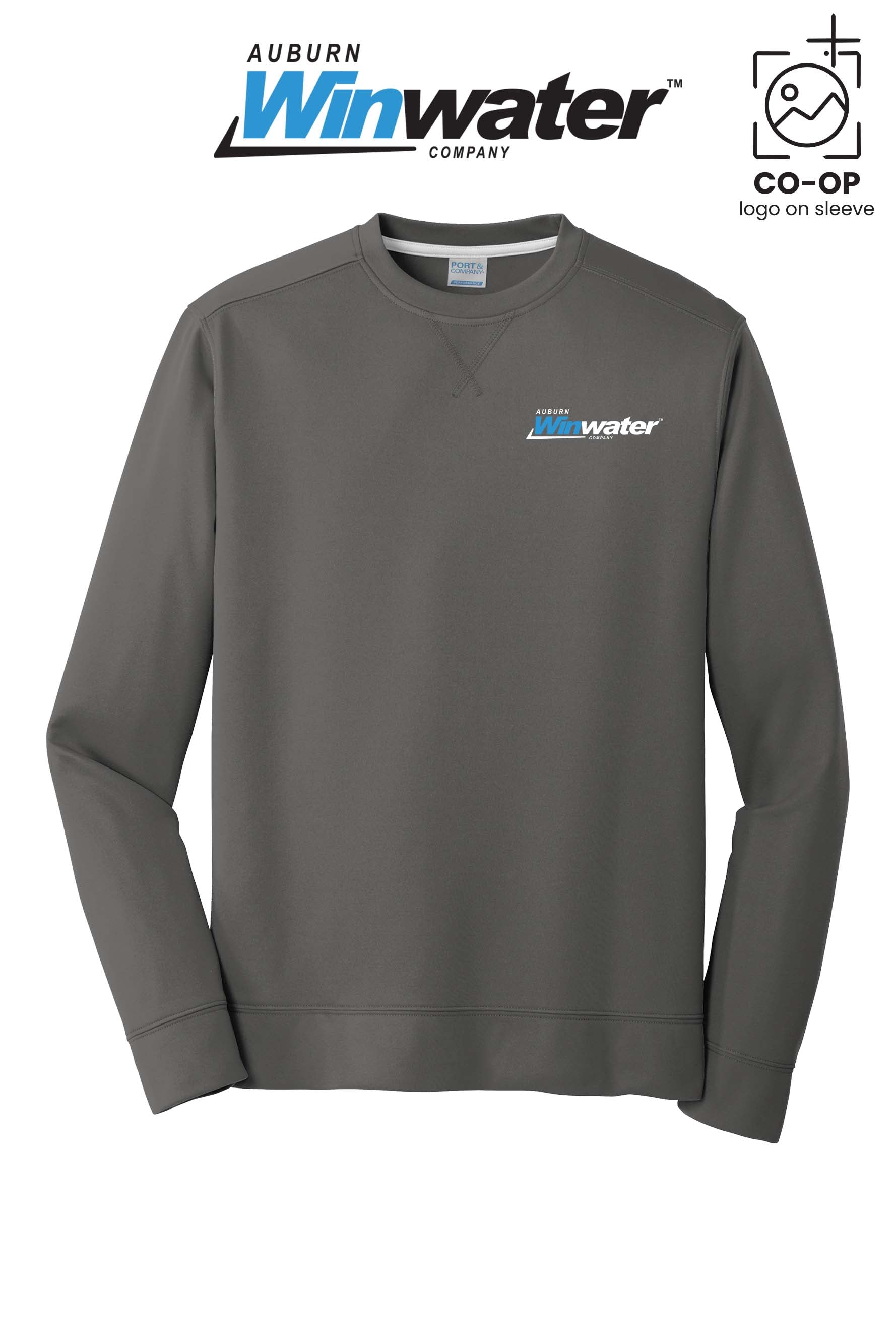 Port & Co™ Performance Fleece Crewneck Sweatshirt - Auburn Winwater