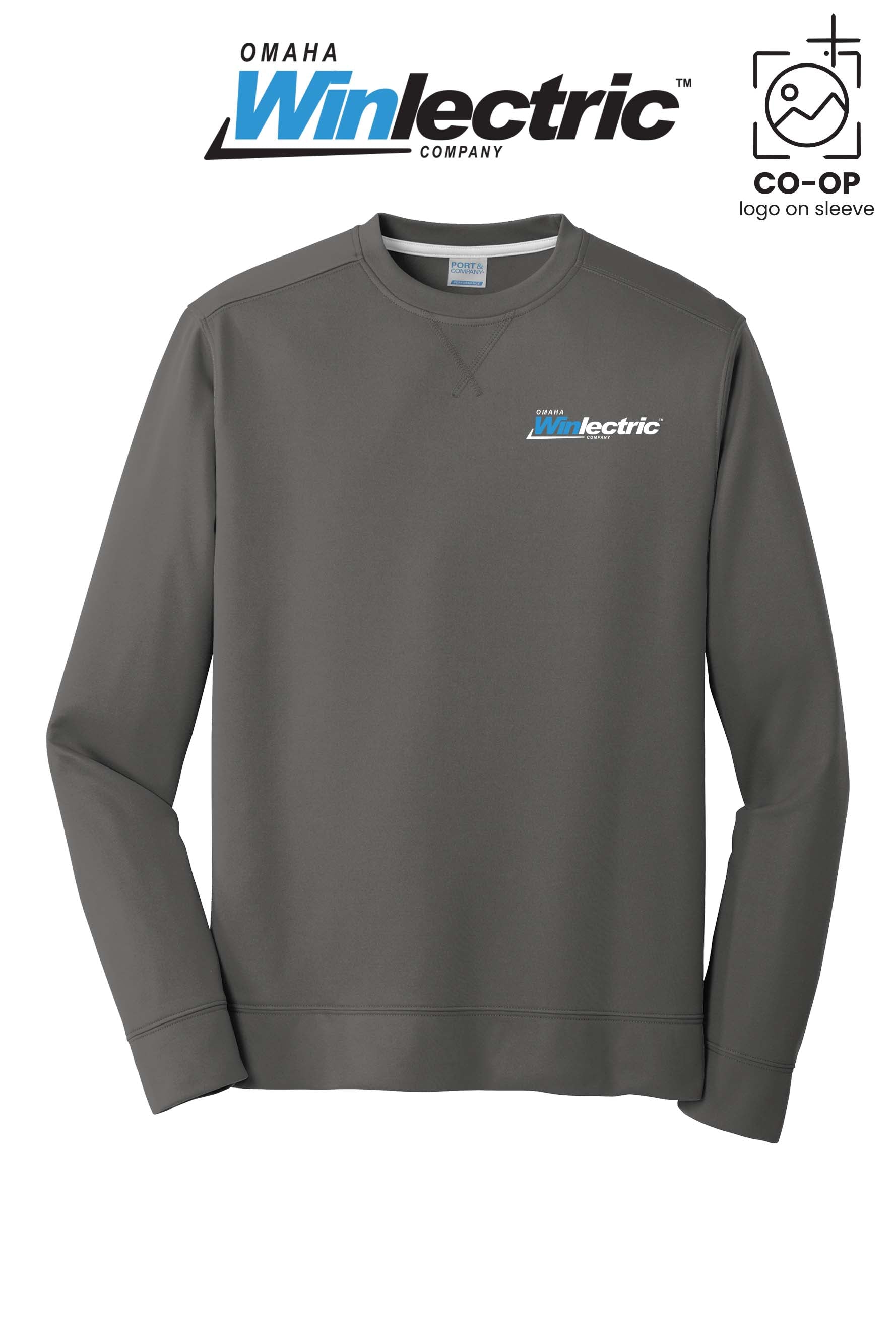Port & Co™ Performance Fleece Crewneck Sweatshirt - Omaha Winlectric