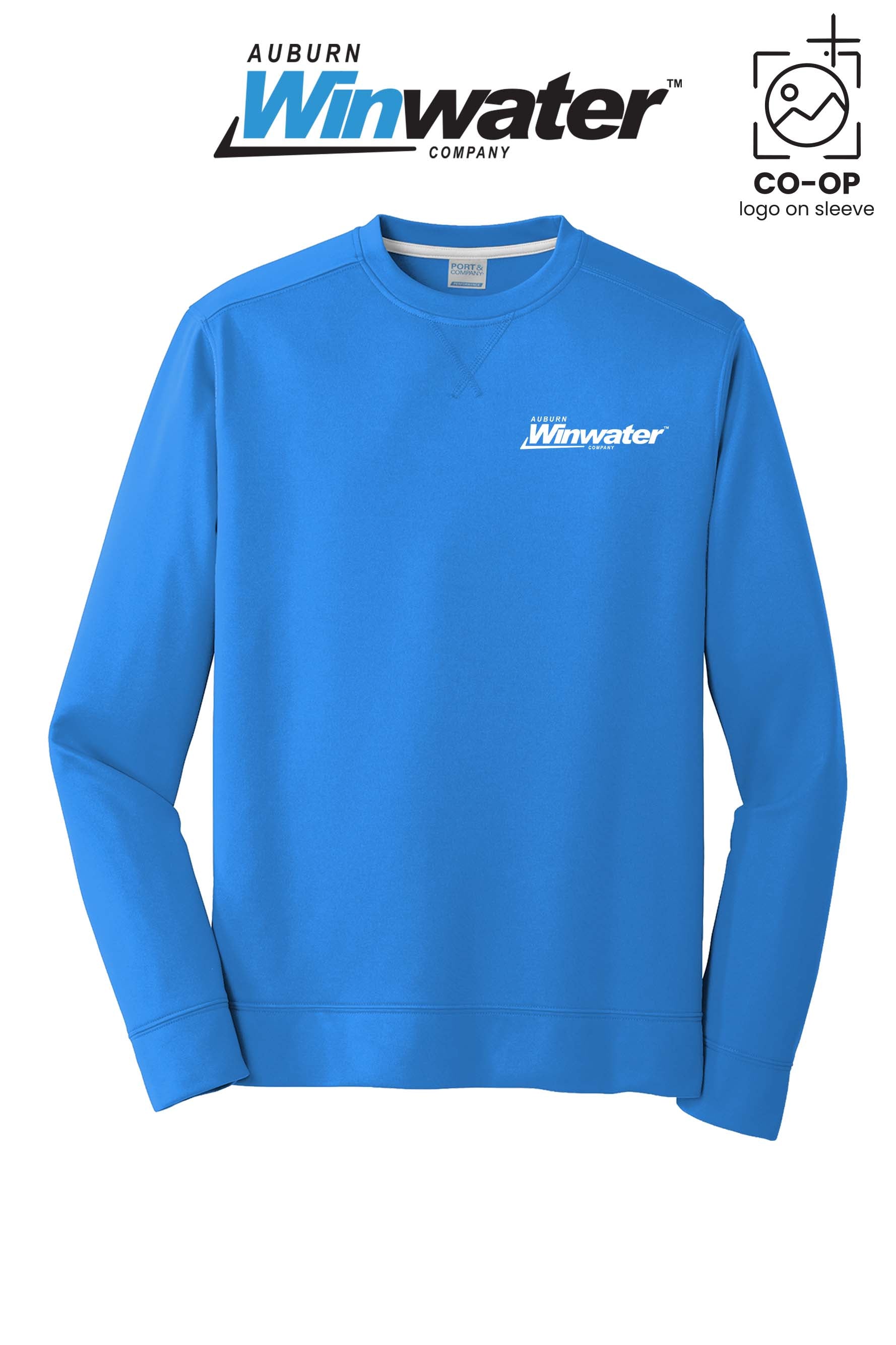 Port & Co™ Performance Fleece Crewneck Sweatshirt - Auburn Winwater
