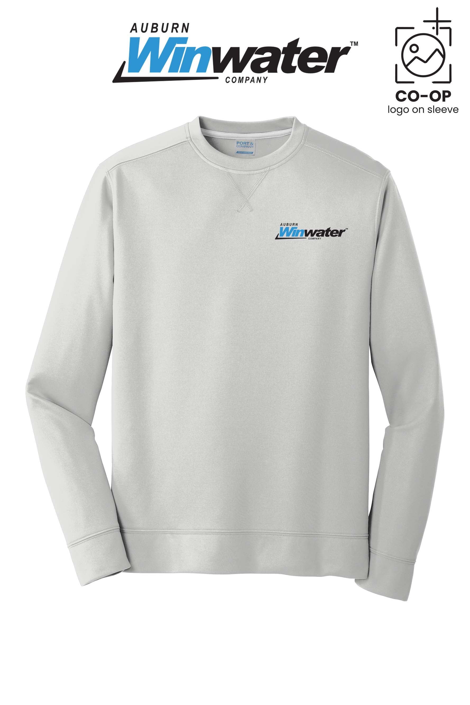Port & Co™ Performance Fleece Crewneck Sweatshirt - Auburn Winwater