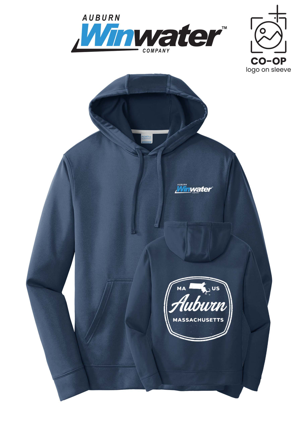 Port & Co™ Performance Fleece Pullover Hooded Sweatshirt - Auburn Winwater