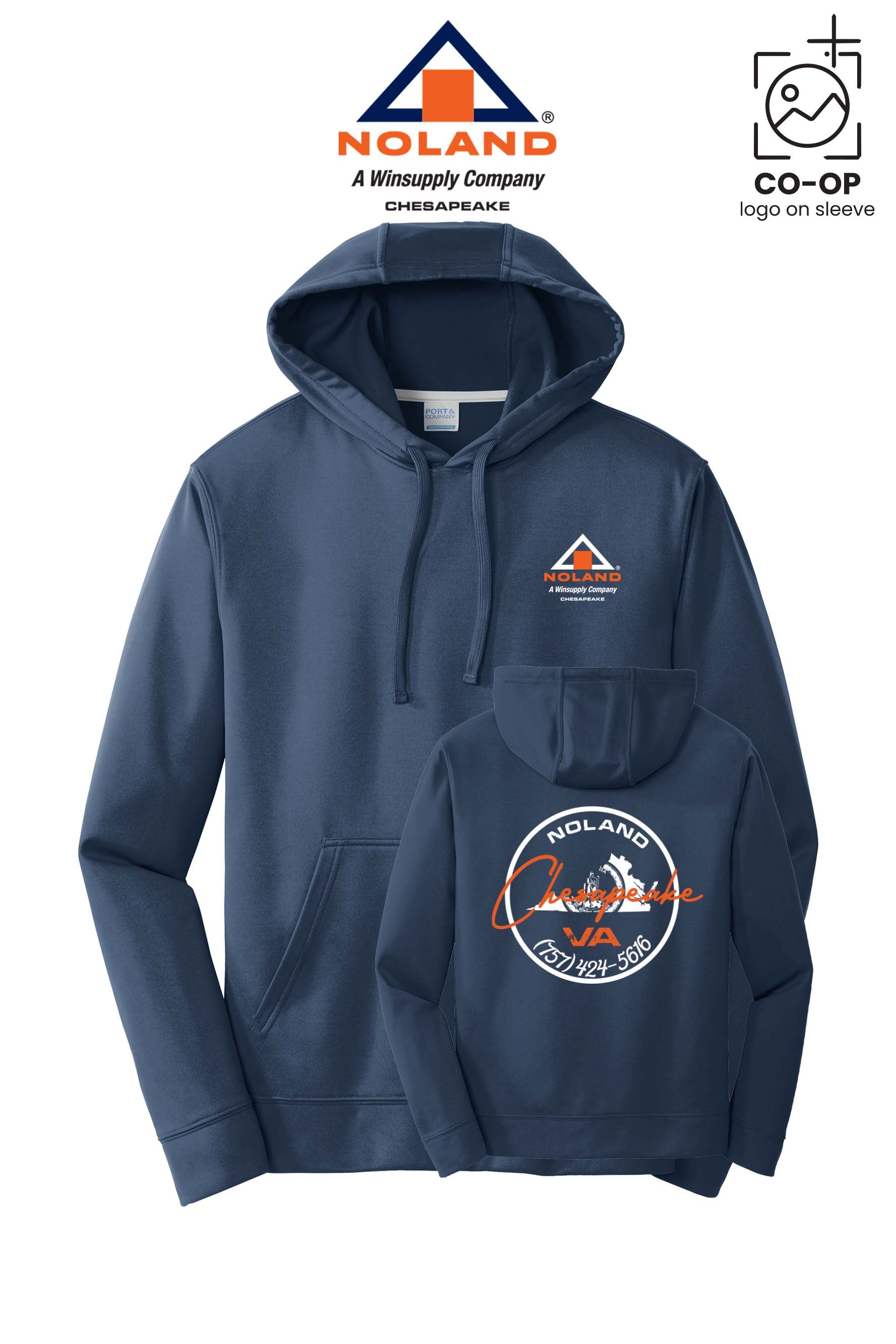 Port & Co™ Performance Fleece Pullover Hooded Sweatshirt - Noland Company Chesapeake