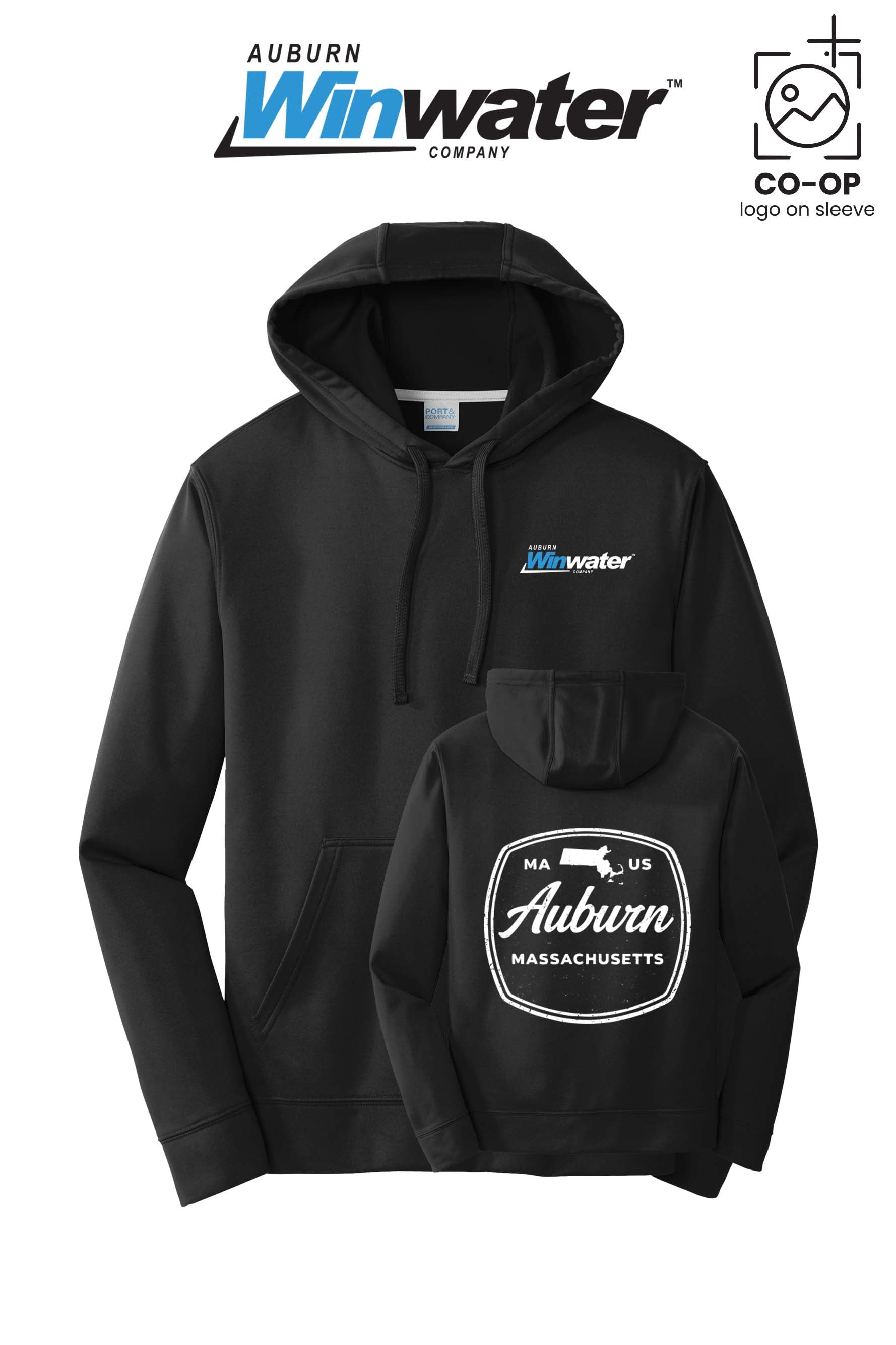 Port & Co™ Performance Fleece Pullover Hooded Sweatshirt - Auburn Winwater