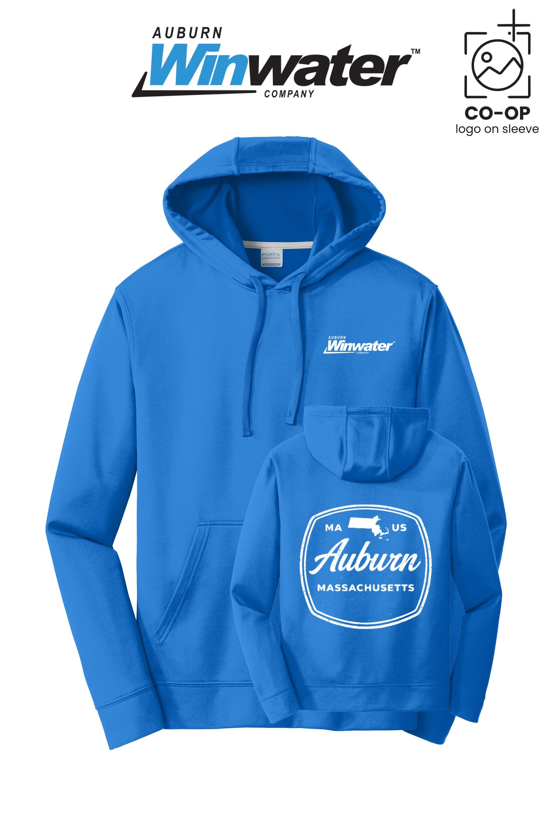 Port & Co™ Performance Fleece Pullover Hooded Sweatshirt - Auburn Winwater
