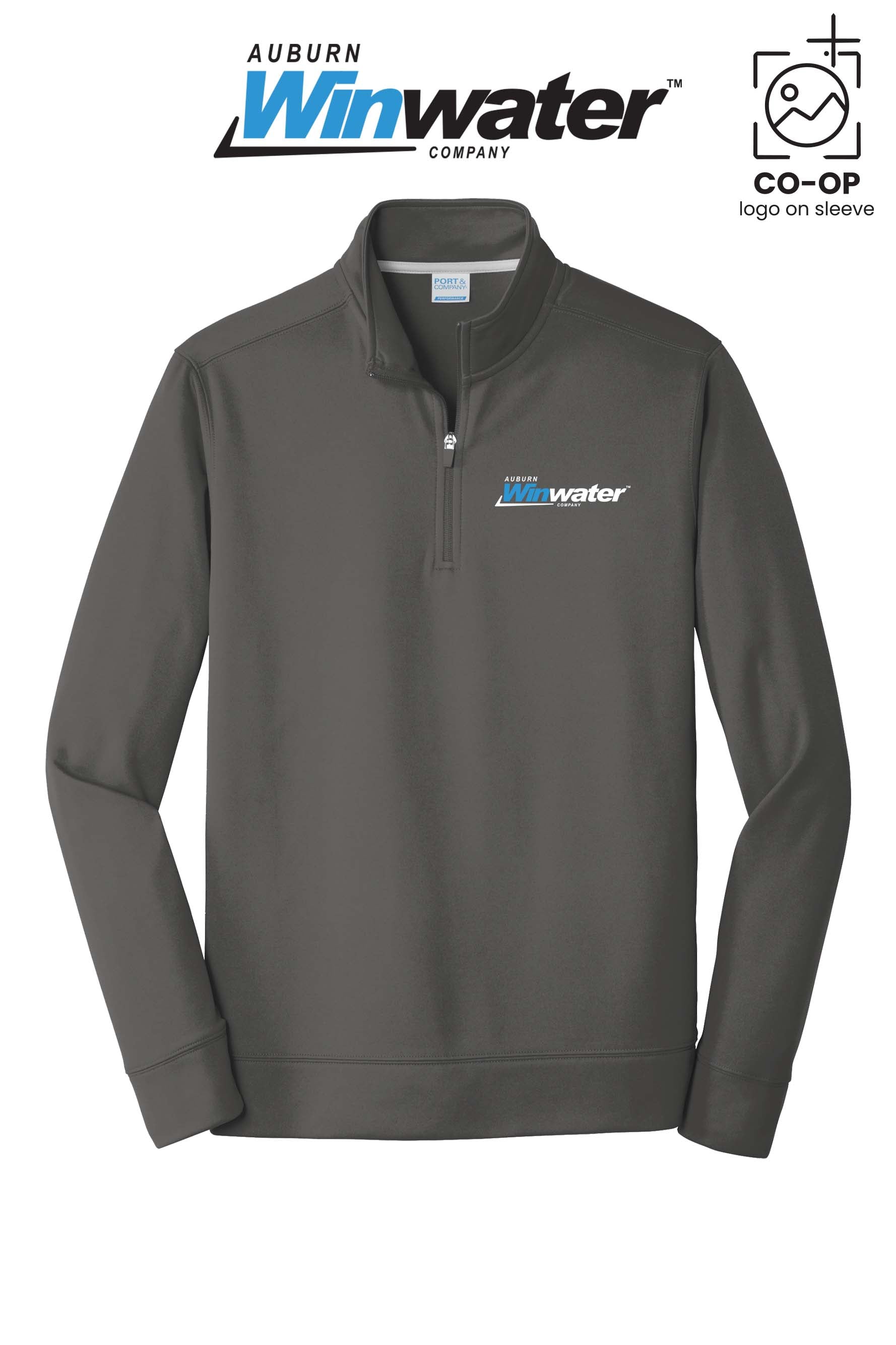 Port & Co™ Performance Fleece 1/4-Zip Pullover Sweatshirt - Auburn Winwater