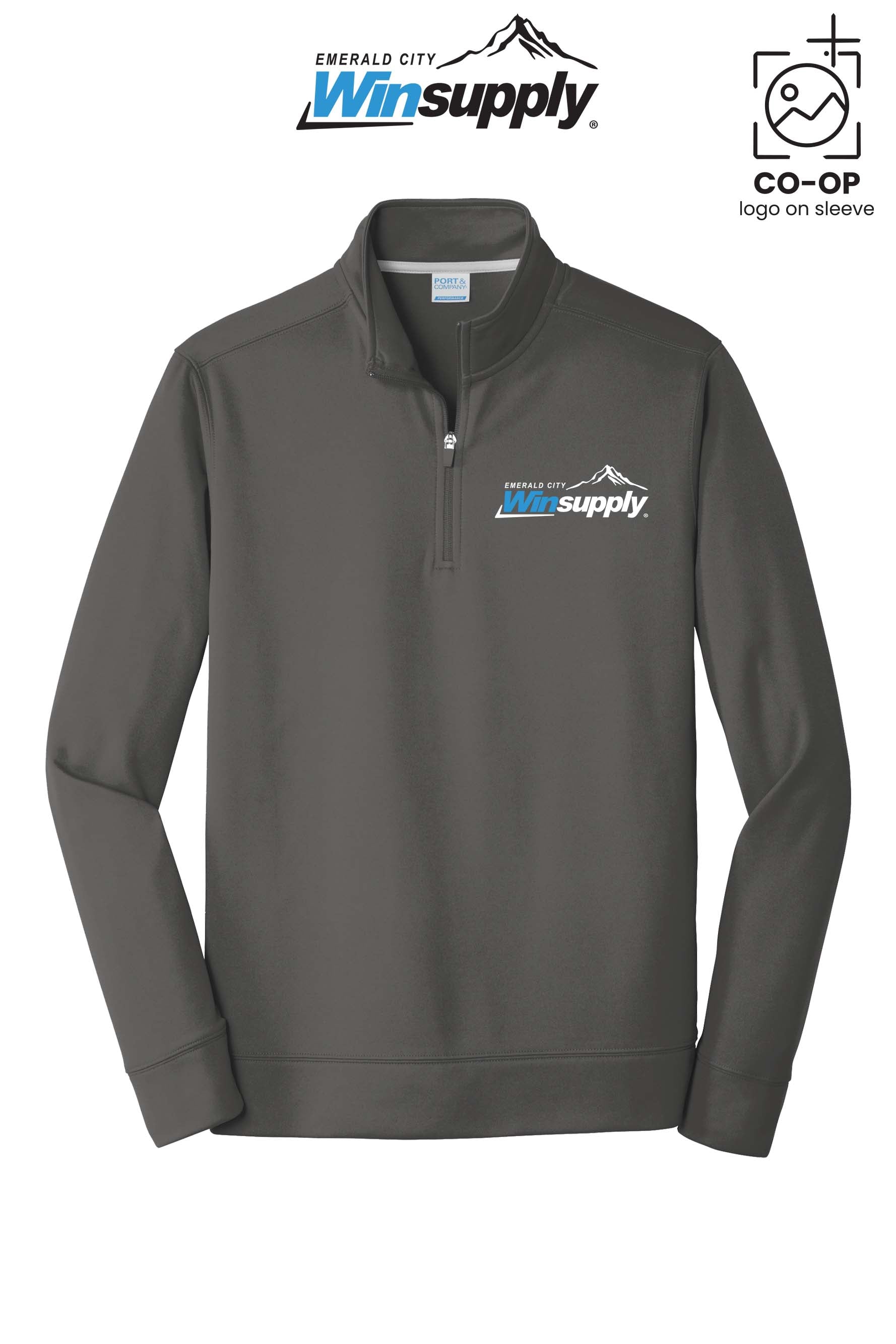 Port & Co™ Performance Fleece 1/4-Zip Pullover Sweatshirt - Winsupply Emerald City