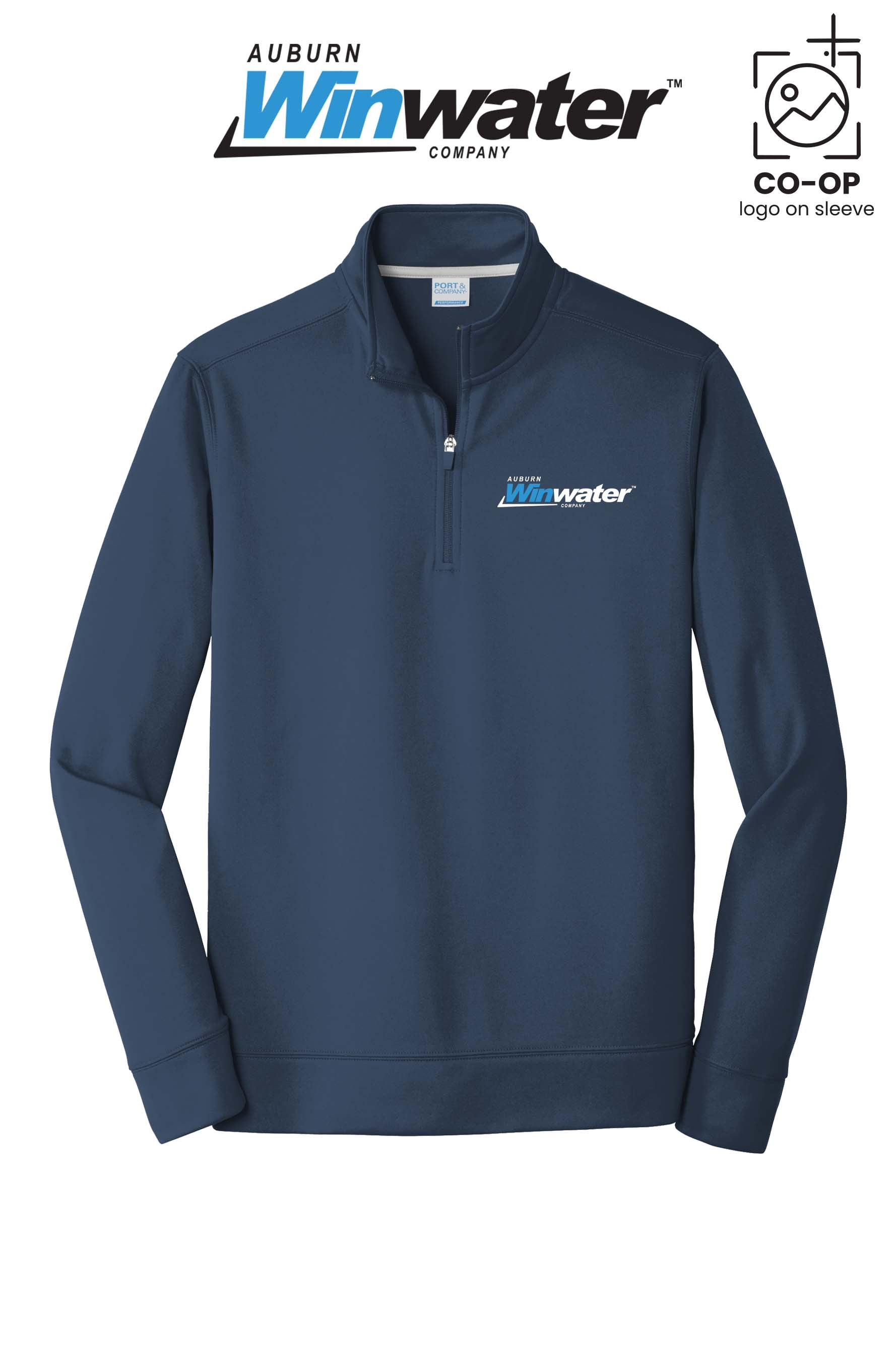 Port & Co™ Performance Fleece 1/4-Zip Pullover Sweatshirt - Auburn Winwater