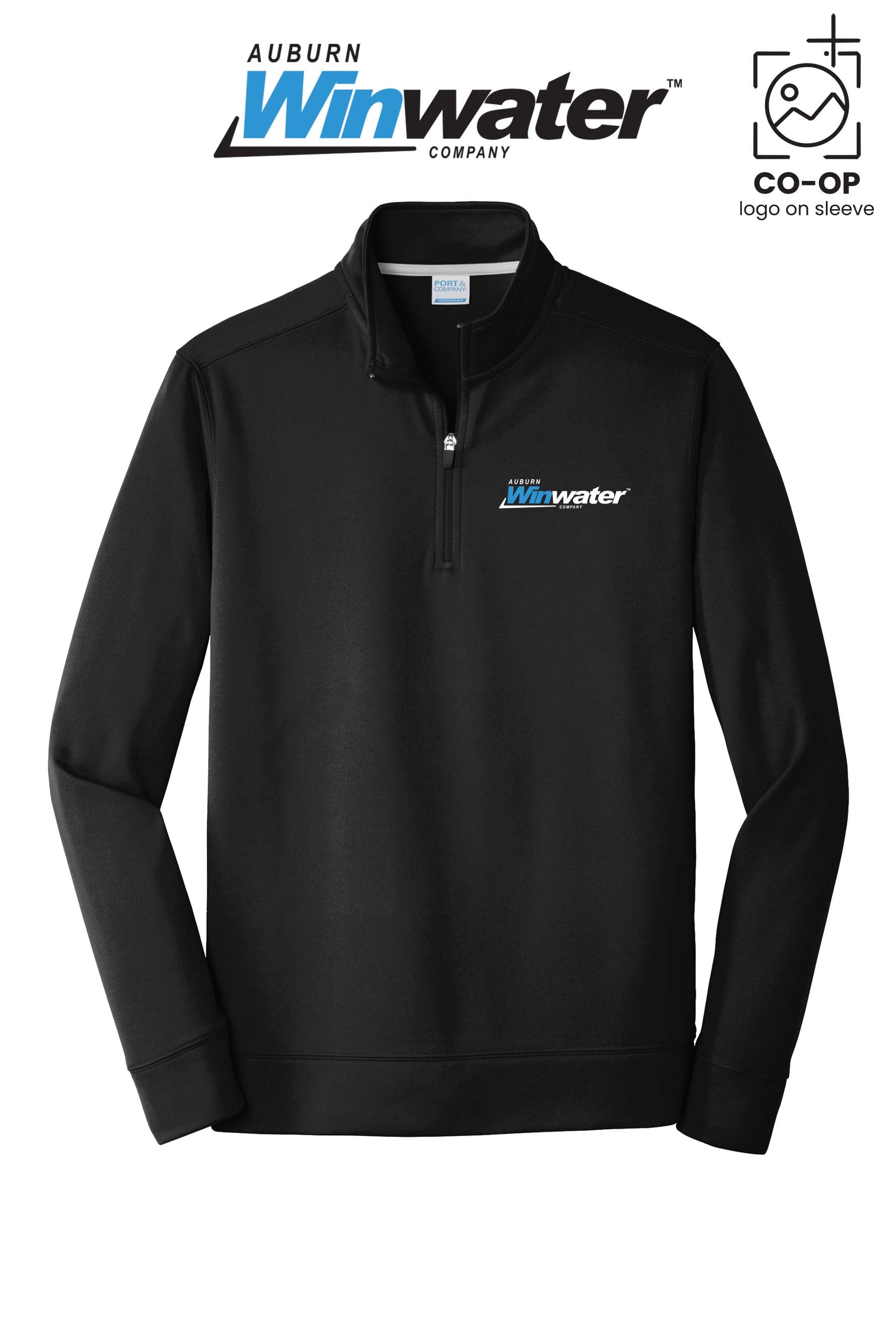 Port & Co™ Performance Fleece 1/4-Zip Pullover Sweatshirt - Auburn Winwater