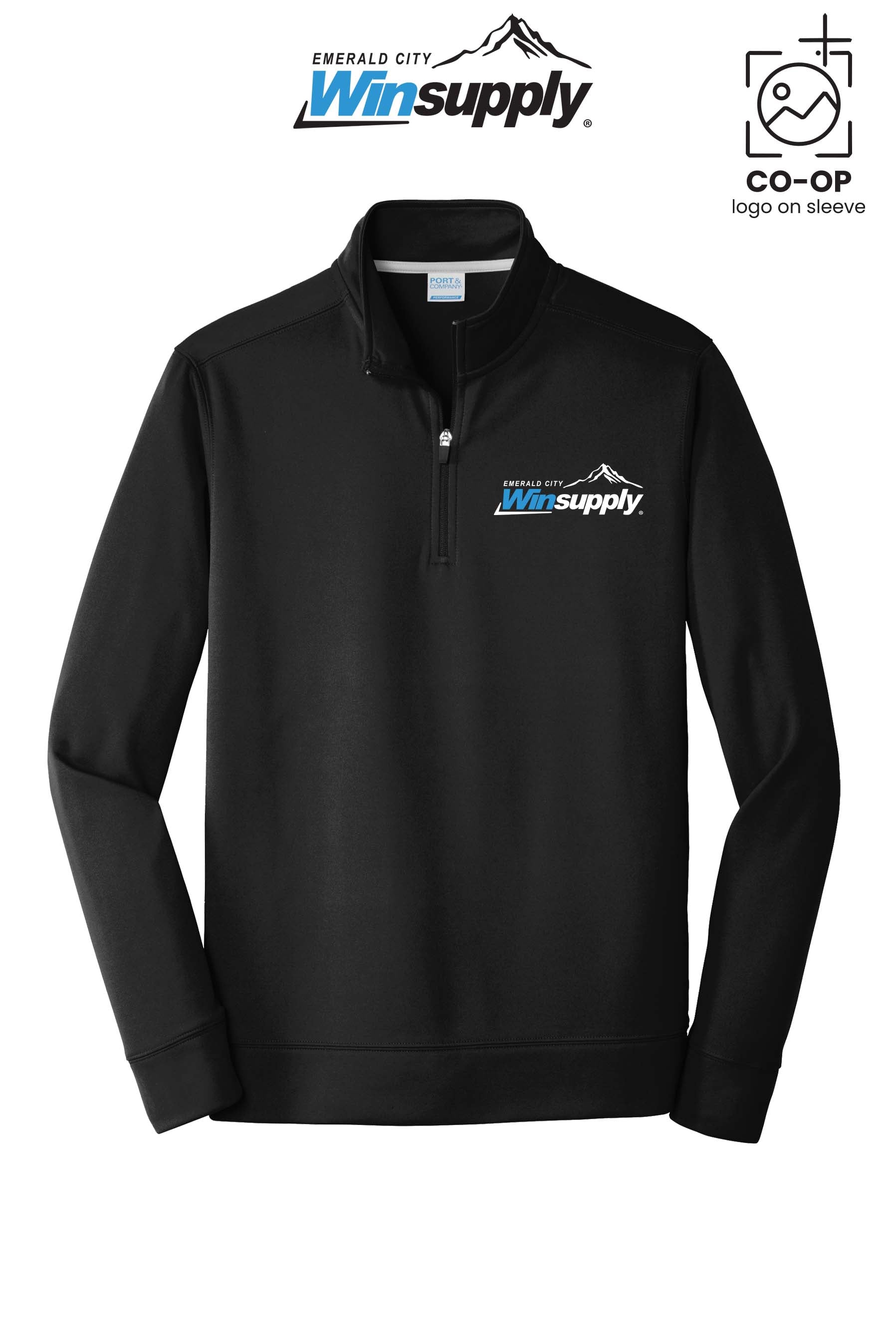 Port & Co™ Performance Fleece 1/4-Zip Pullover Sweatshirt - Winsupply Emerald City
