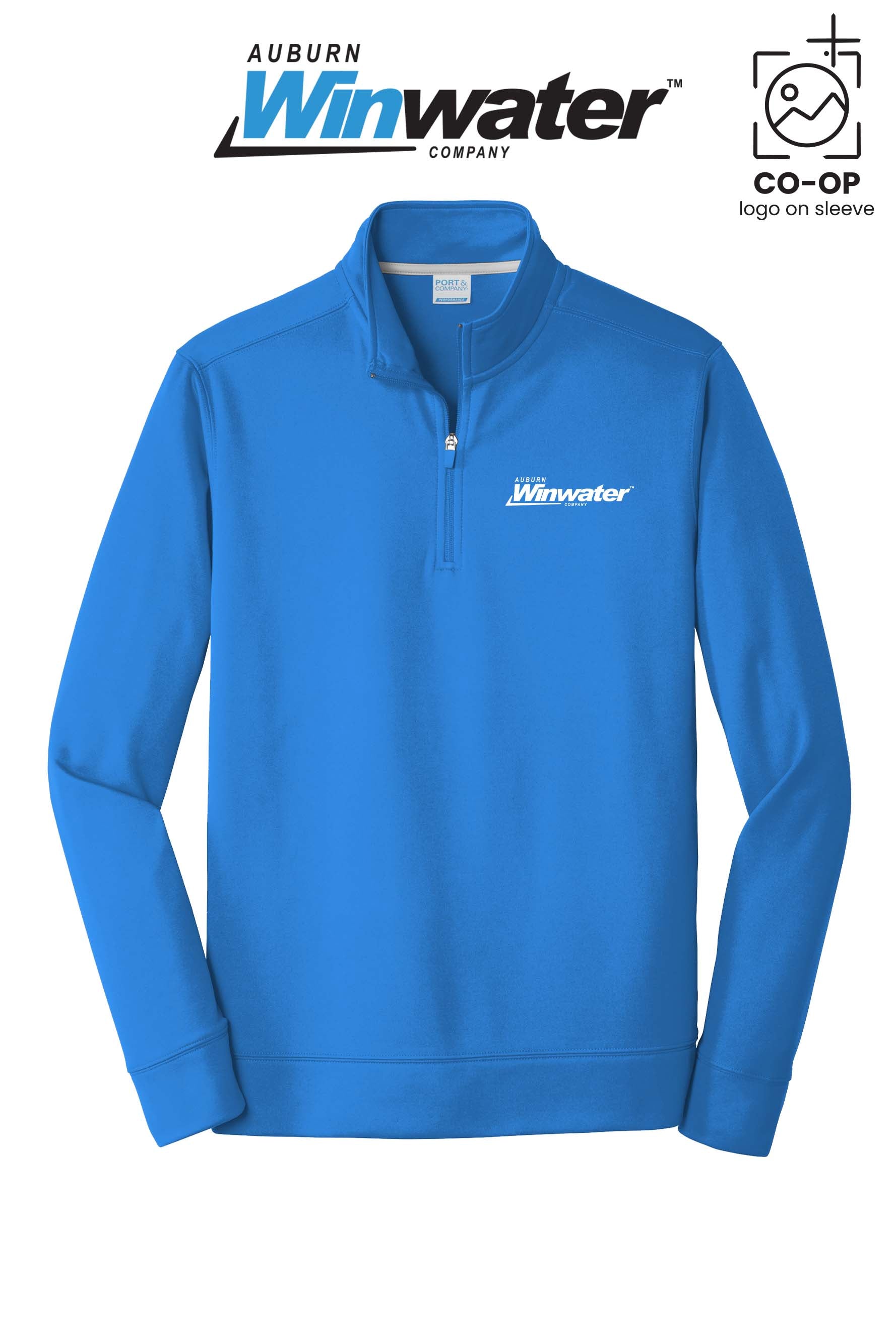 Port & Co™ Performance Fleece 1/4-Zip Pullover Sweatshirt - Auburn Winwater