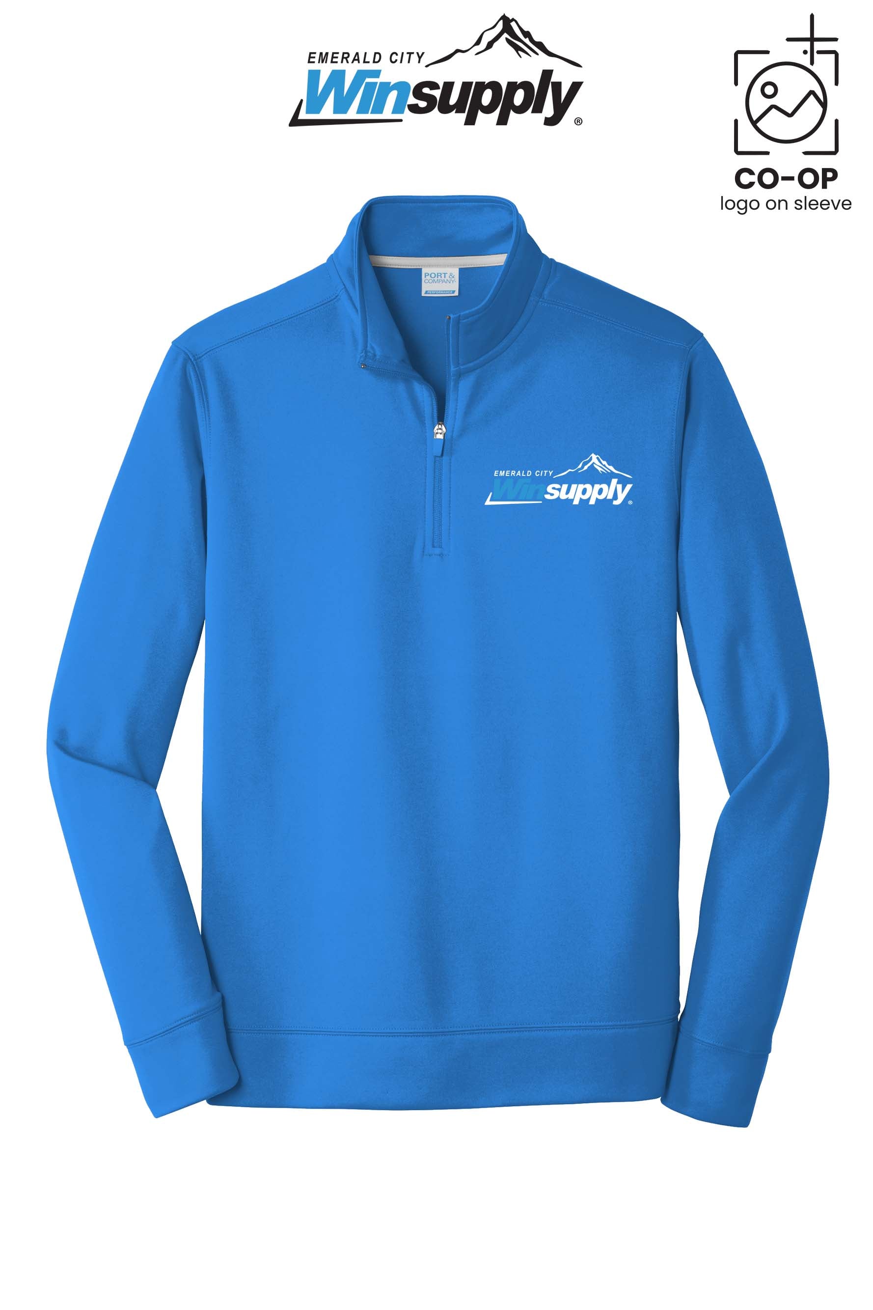 Port & Co™ Performance Fleece 1/4-Zip Pullover Sweatshirt - Winsupply Emerald City