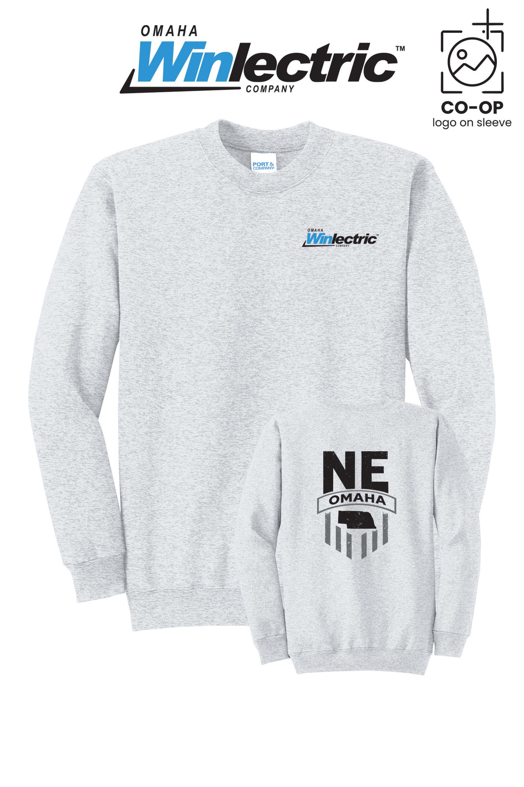 Port & Co™ Core Fleece Crewneck Sweatshirt - Omaha Winlectric