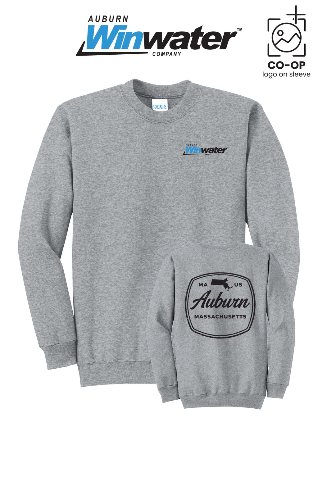 Port & Co™ Core Fleece Crewneck Sweatshirt - Auburn Winwater