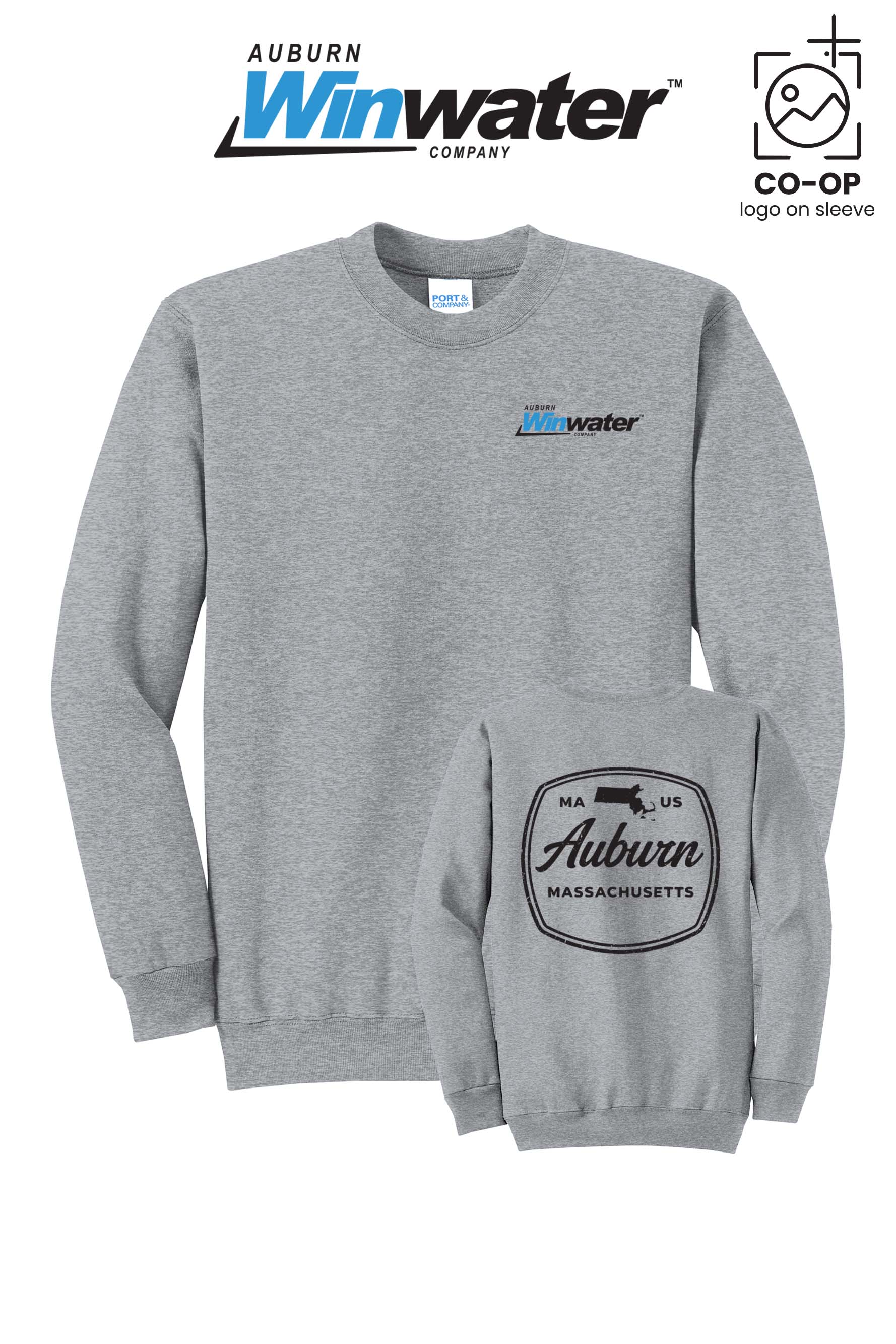 Port & Co™ Core Fleece Crewneck Sweatshirt - Auburn Winwater