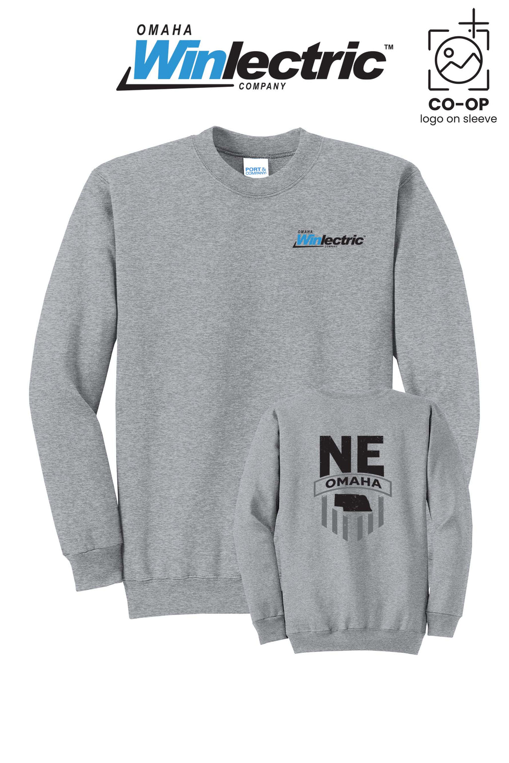 Port & Co™ Core Fleece Crewneck Sweatshirt - Omaha Winlectric