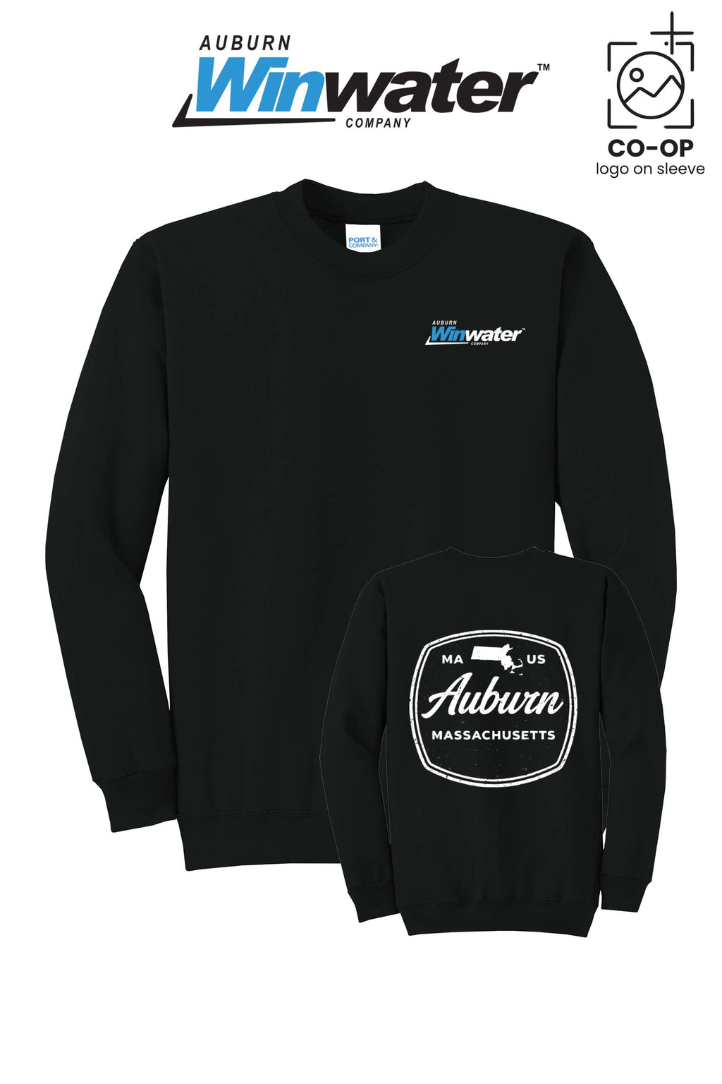 Port & Co™ Core Fleece Crewneck Sweatshirt - Auburn Winwater