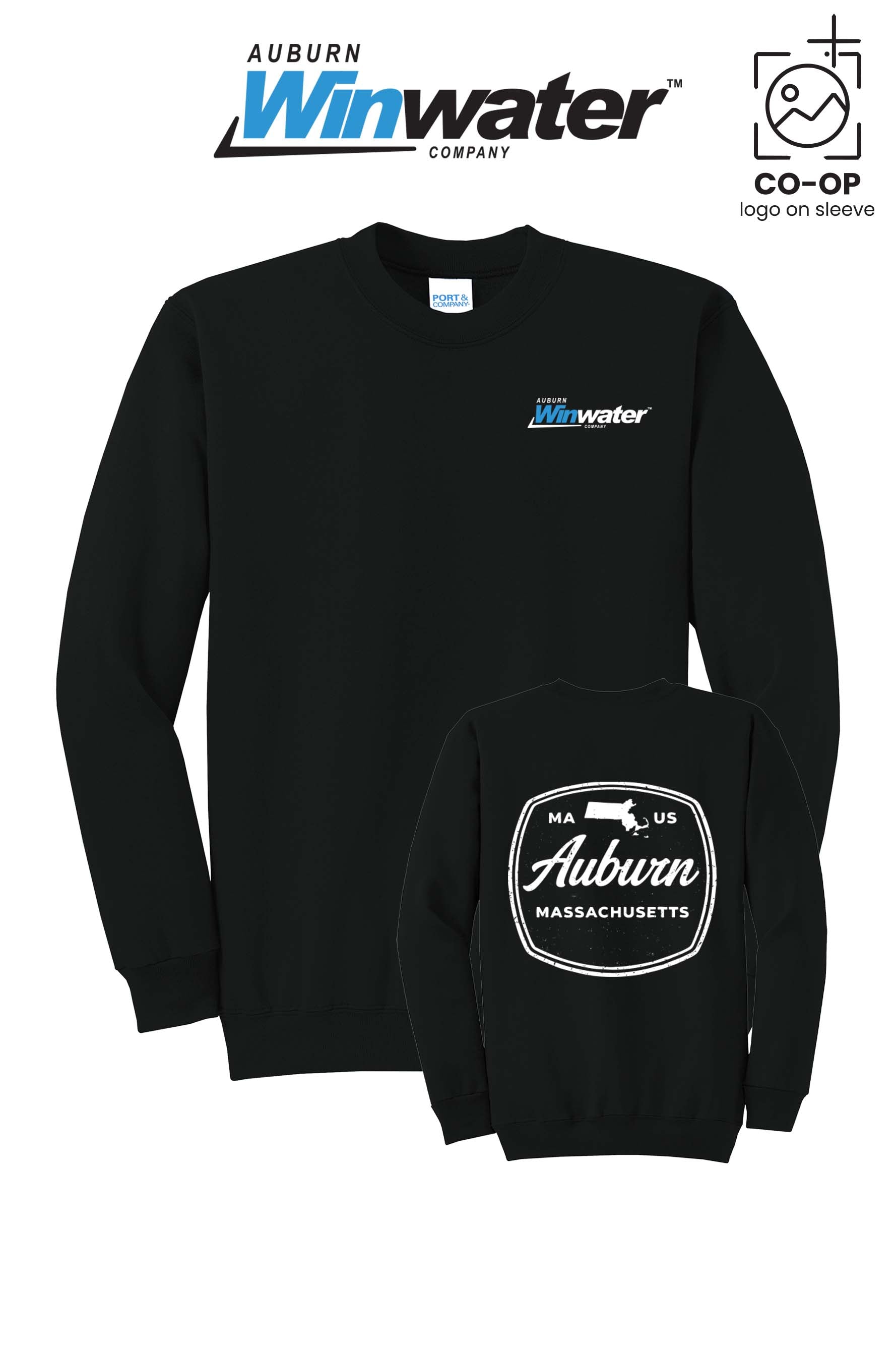 Port & Co™ Core Fleece Crewneck Sweatshirt - Auburn Winwater