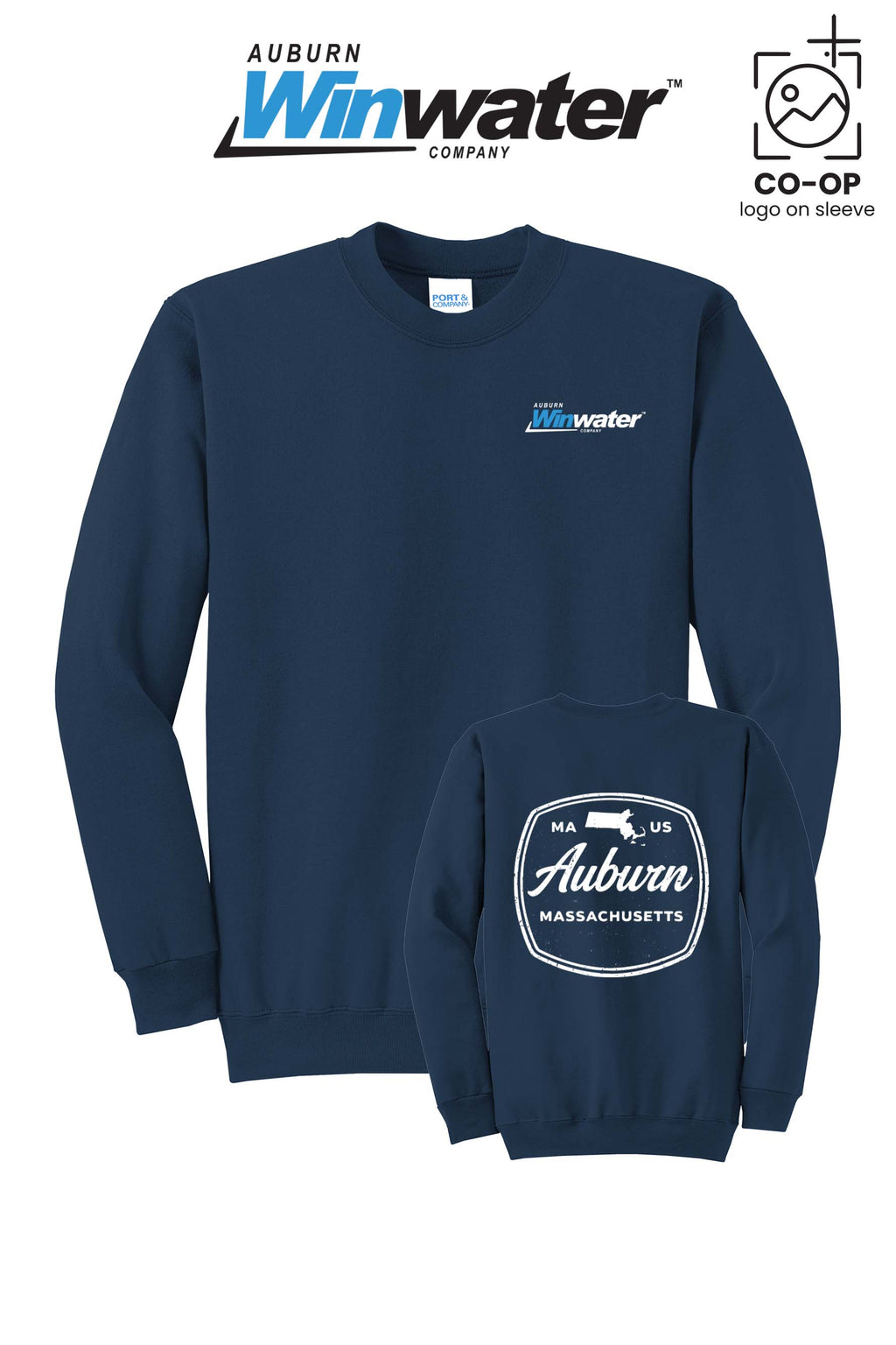 Port & Co™ Core Fleece Crewneck Sweatshirt - Auburn Winwater
