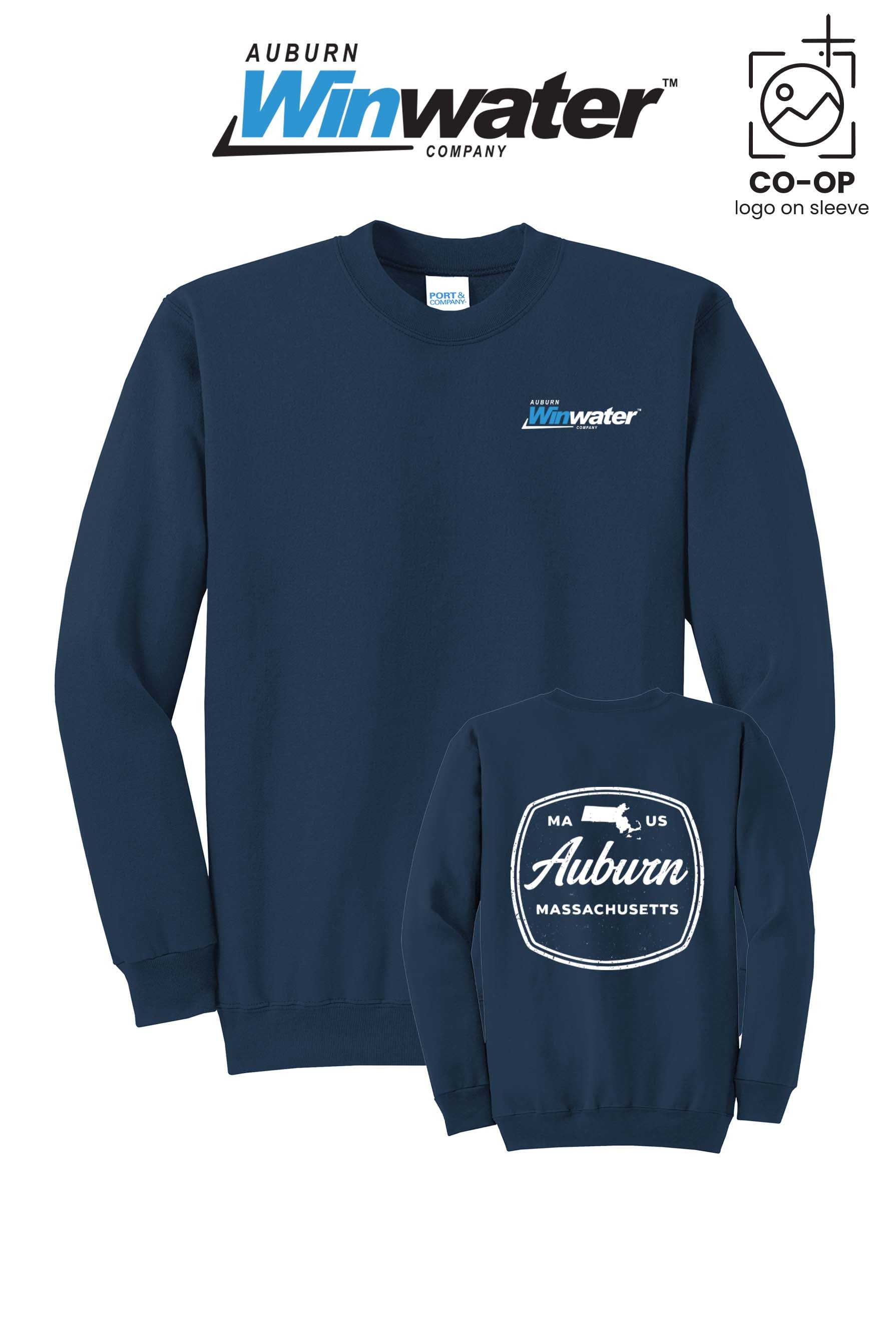 Port & Co™ Core Fleece Crewneck Sweatshirt - Auburn Winwater