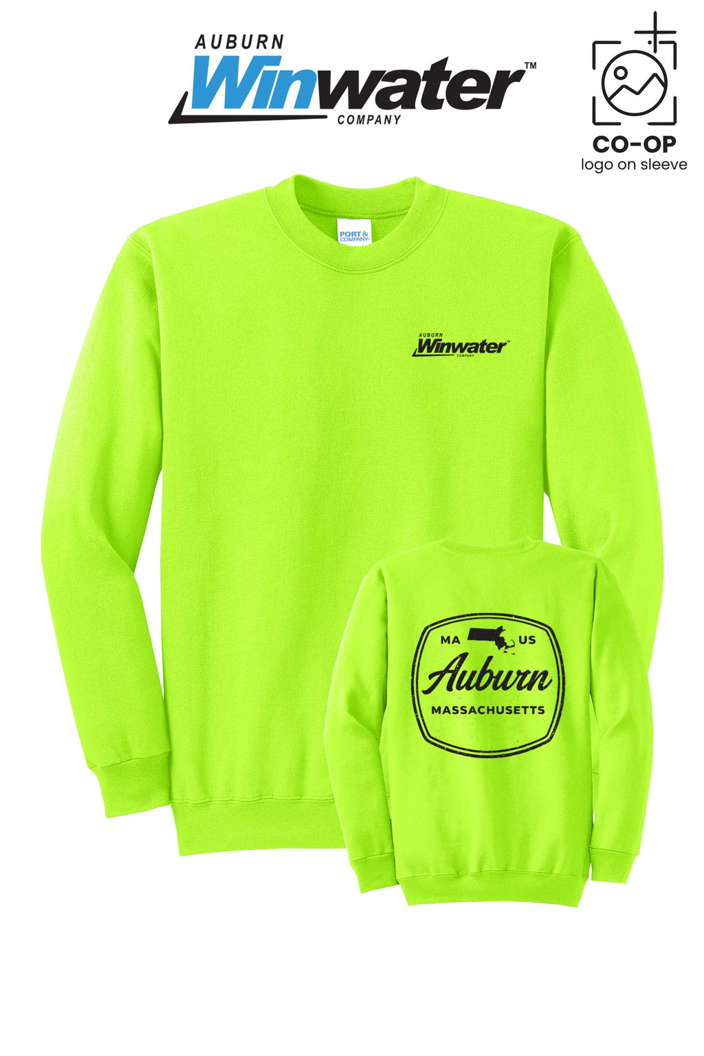 Port & Co™ Core Fleece Crewneck Sweatshirt - Auburn Winwater