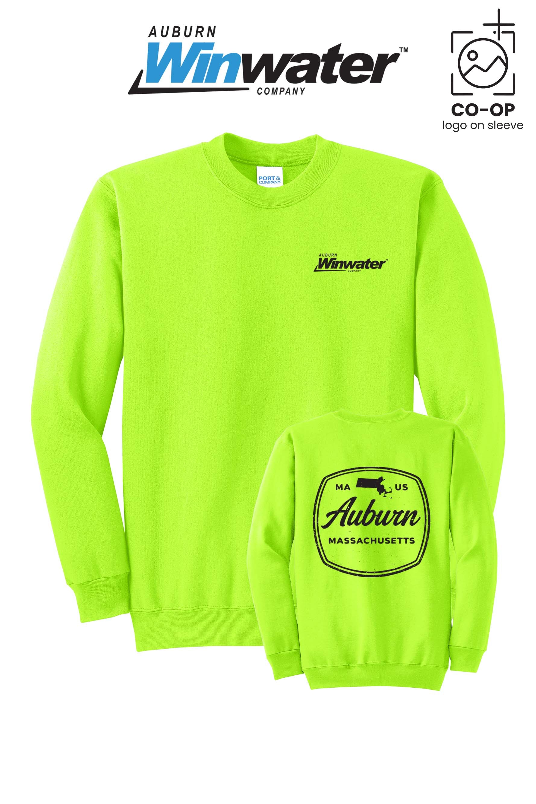 Port & Co™ Core Fleece Crewneck Sweatshirt - Auburn Winwater