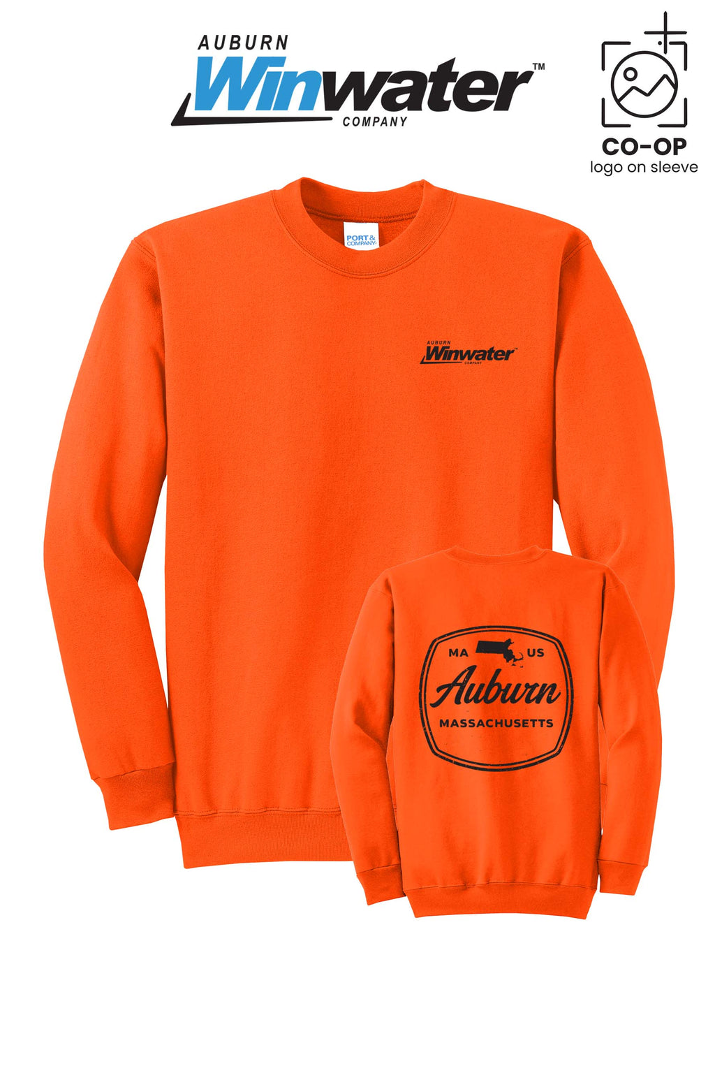 Port & Co™ Core Fleece Crewneck Sweatshirt - Auburn Winwater