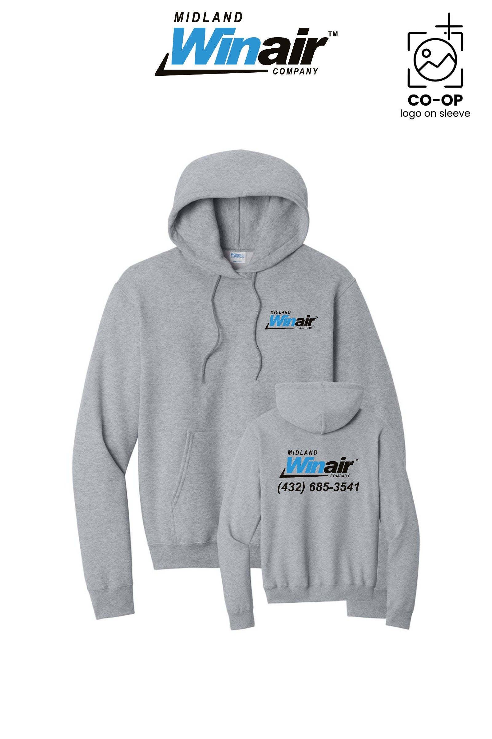 Port & Co™ Core Fleece Pullover Hooded Sweatshirt - Midland Winair