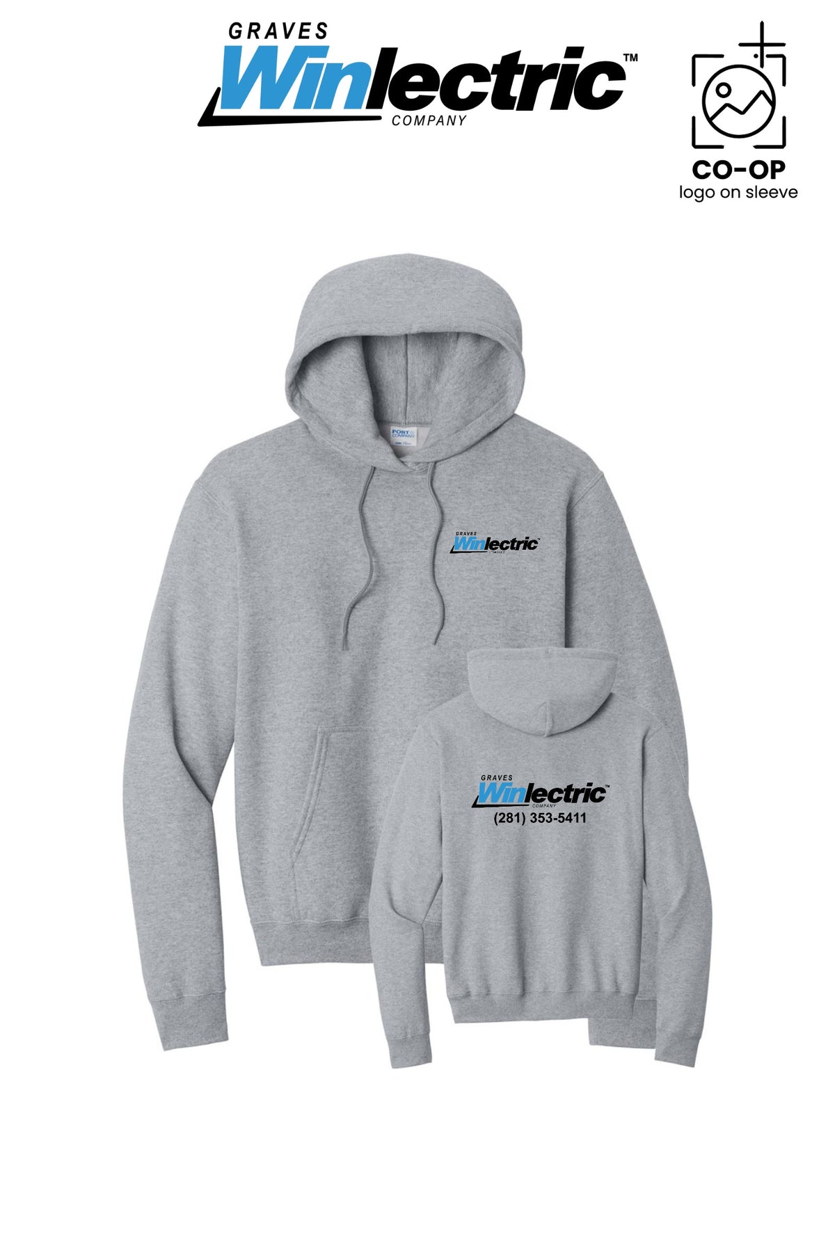 Port & Co™ Core Fleece Pullover Hooded Sweatshirt - Graves Winlectric