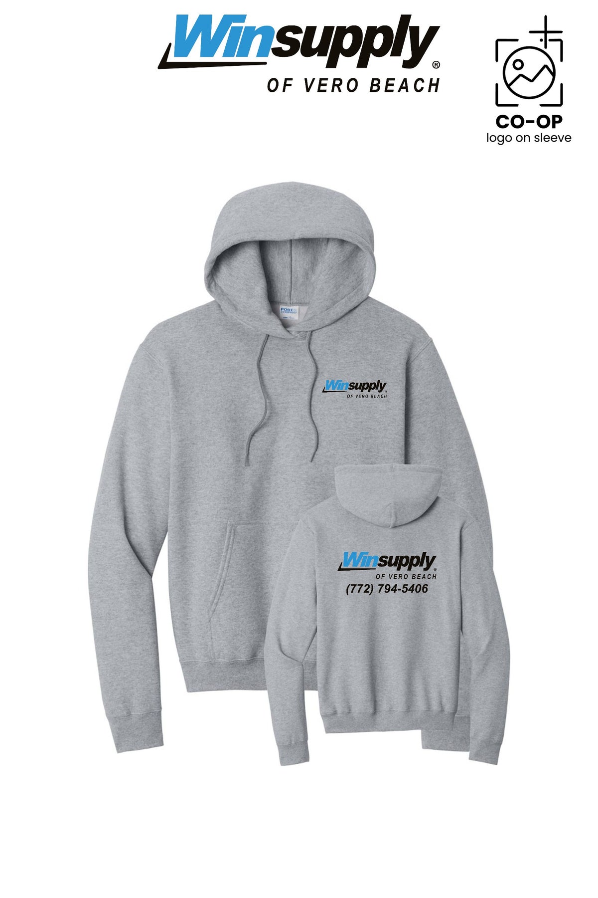 Port & Co™ Core Fleece Pullover Hooded Sweatshirt - Winsupply of Vero Beach