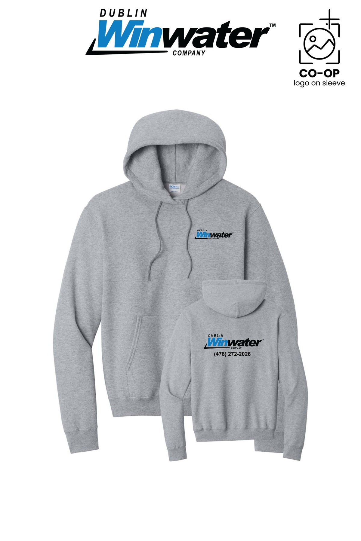 Port & Co™ Core Fleece Pullover Hooded Sweatshirt - Dublin Winwater