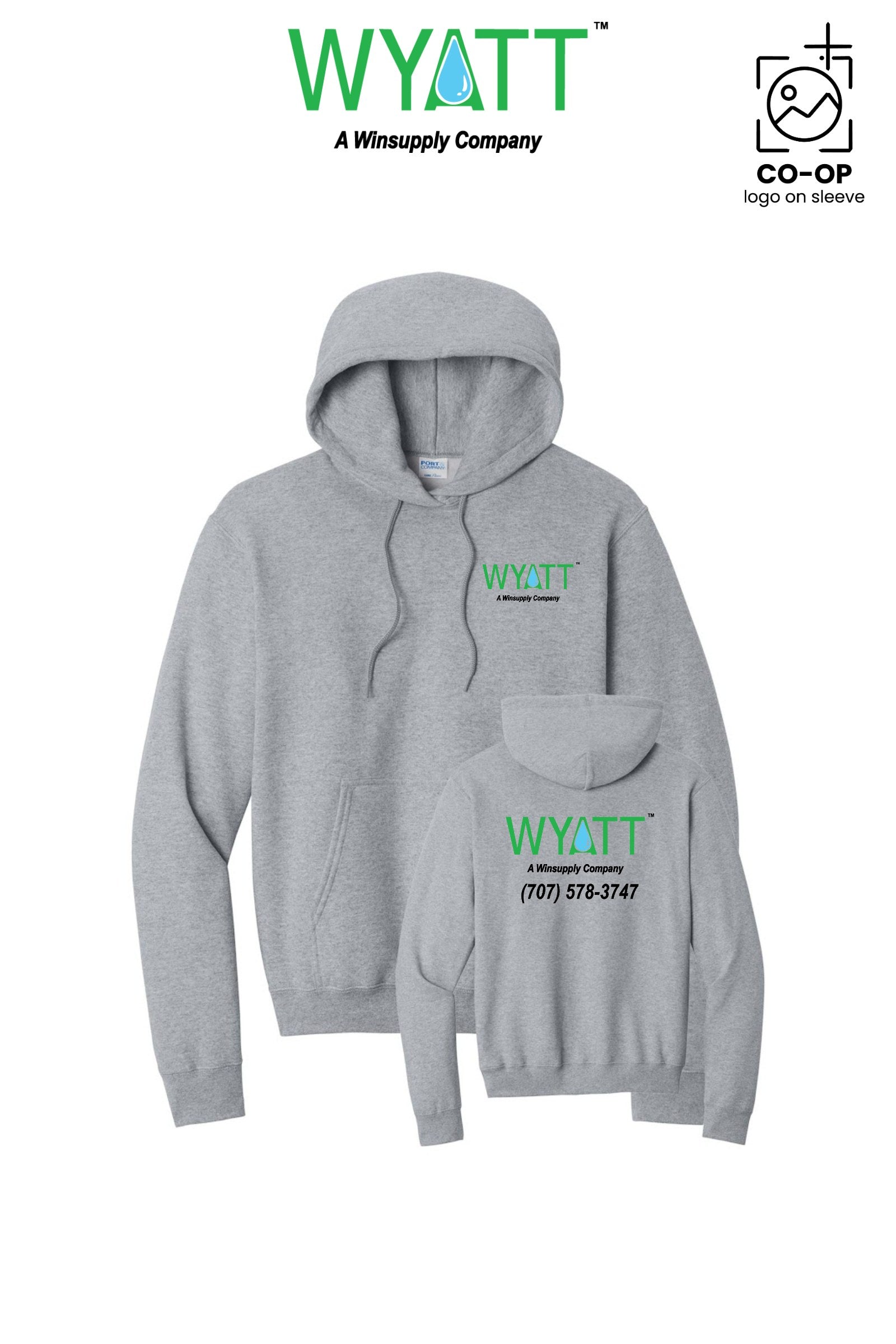 Port & Co™ Core Fleece Pullover Hooded Sweatshirt - Wyatt Irrigation of Santa Rosa