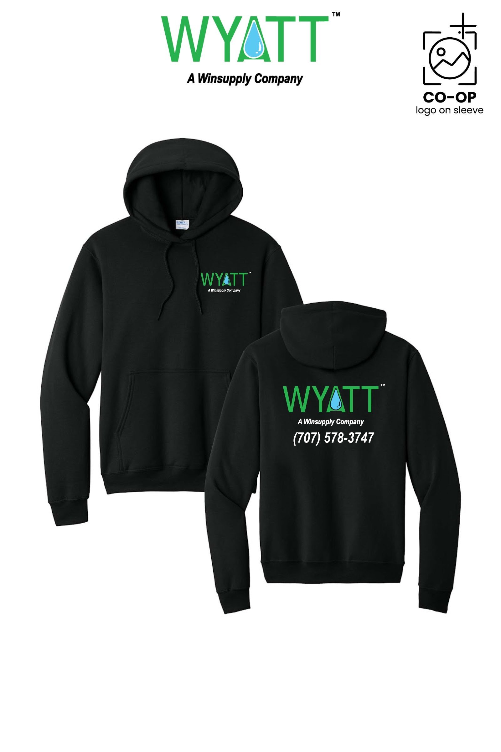 Port & Co™ Core Fleece Pullover Hooded Sweatshirt - Wyatt Irrigation of Santa Rosa