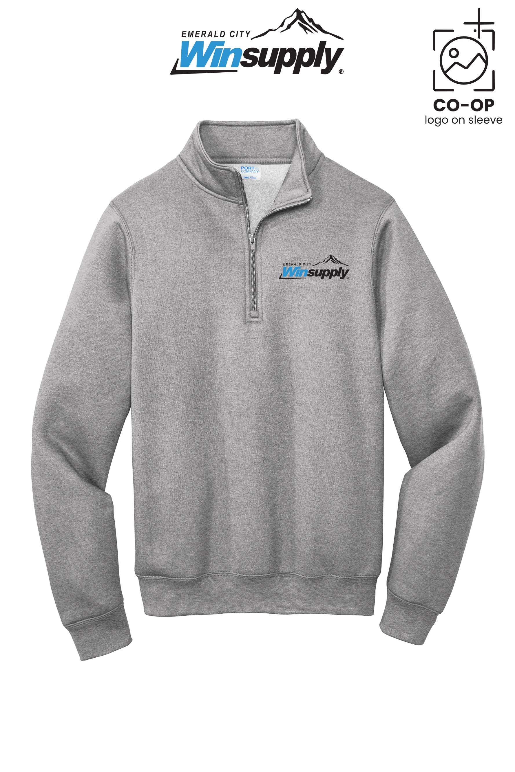 Port & Co™ Core Fleece 1/4-Zip Pullover Sweatshirt - Winsupply Emerald City