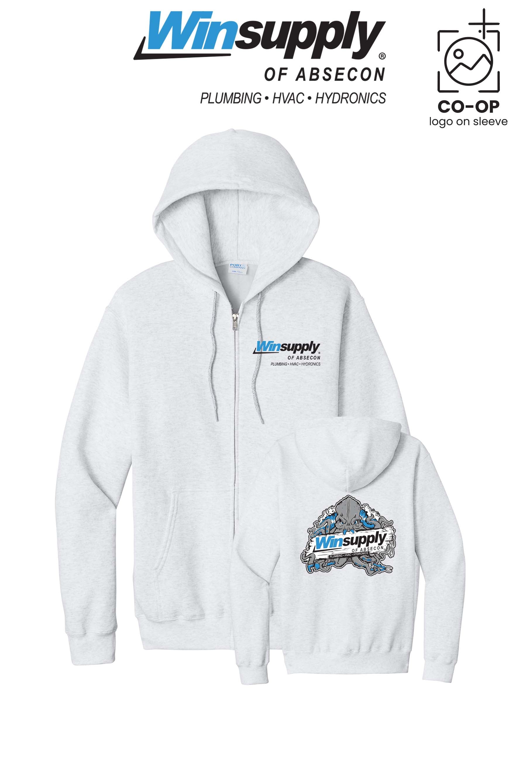Port & Co™ Core Fleece Full-Zip Hooded Sweatshirt - Winsupply of Absecon