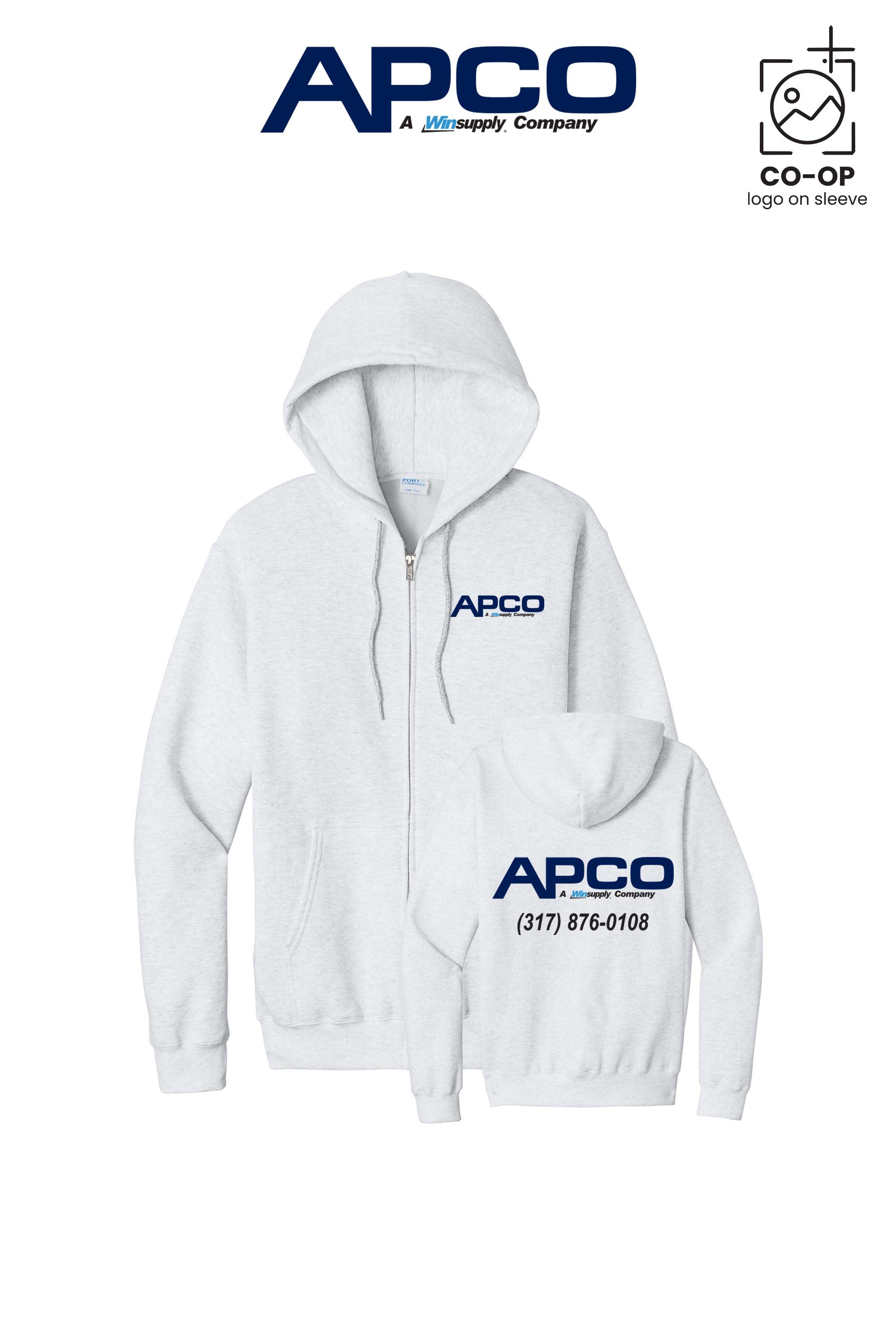 Port & Co™ Core Fleece Full-Zip Hooded Sweatshirt - APCO Supply - Indianapolis