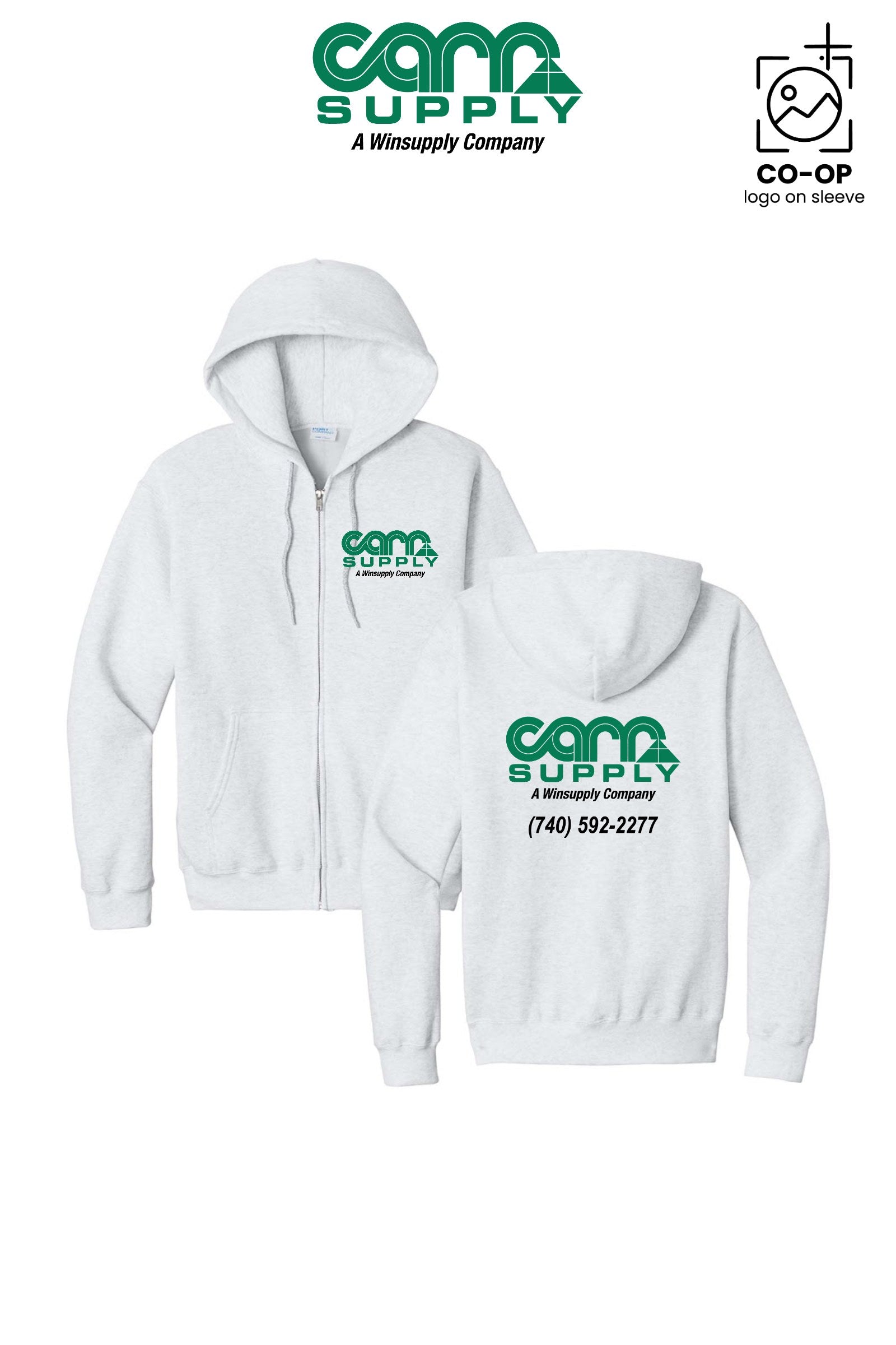 Port & Co™ Core Fleece Full-Zip Hooded Sweatshirt - Carr Supply - Athens